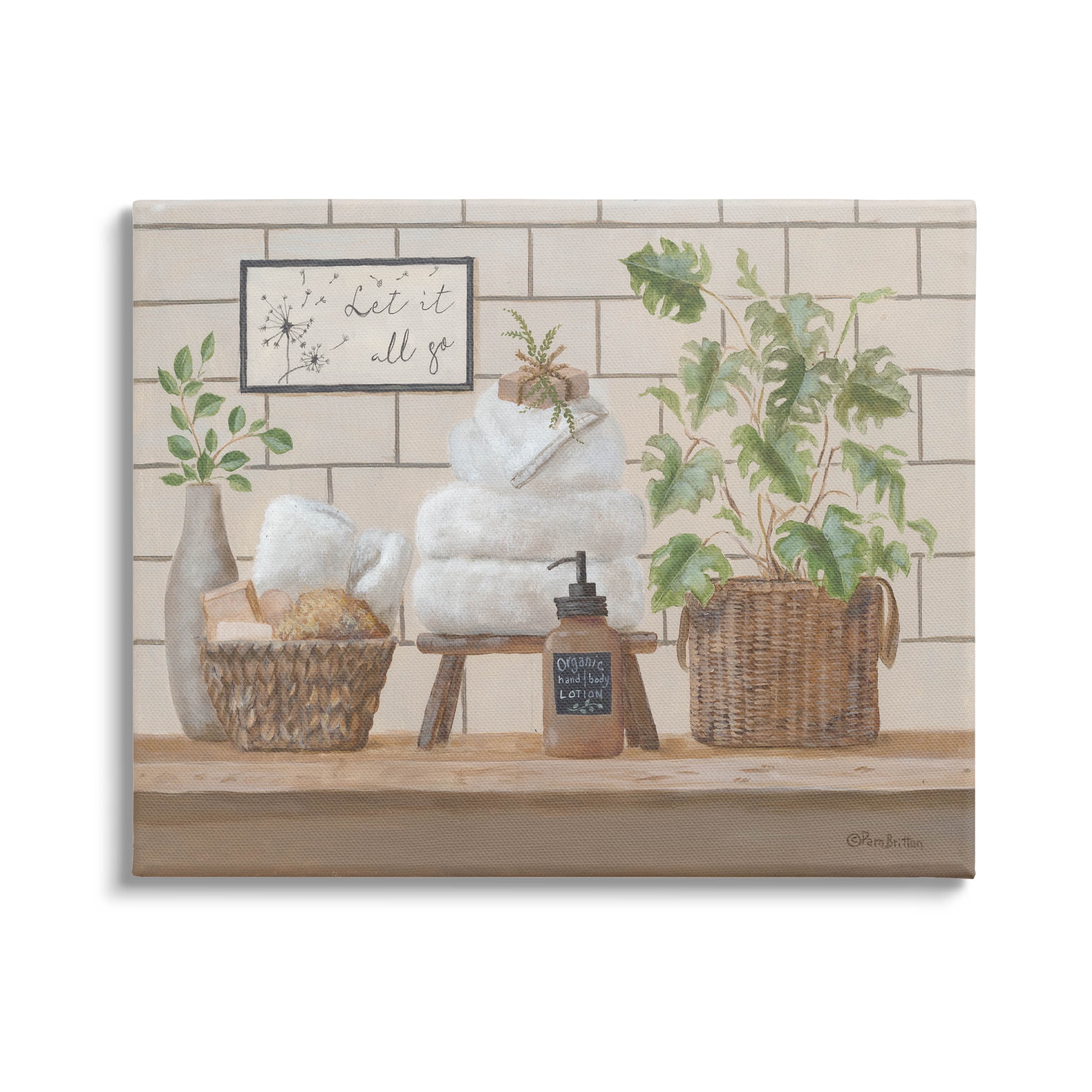 Comforting Bathroom Spa Still Life Canvas Wall Art