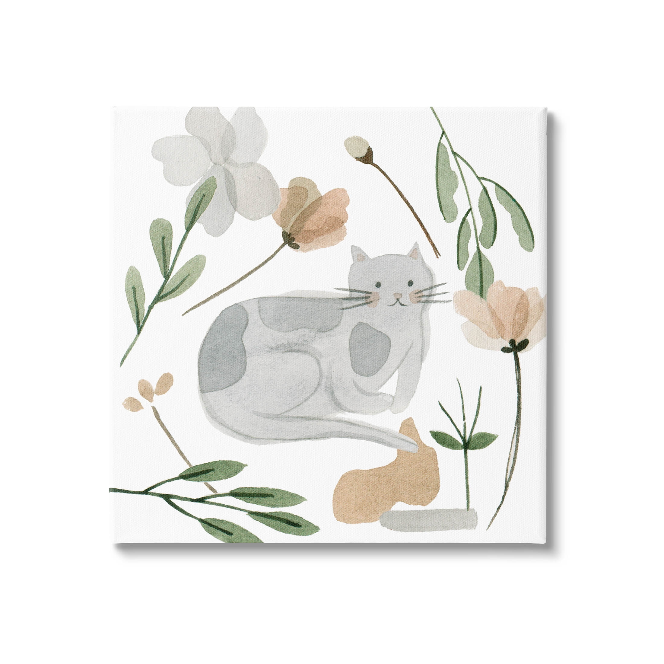 Stupell Industries Comfy Cat Varied Botanicals Graphic Art Gallery Wrapped Canvas Print Wall Art, Design by Melissa Wang