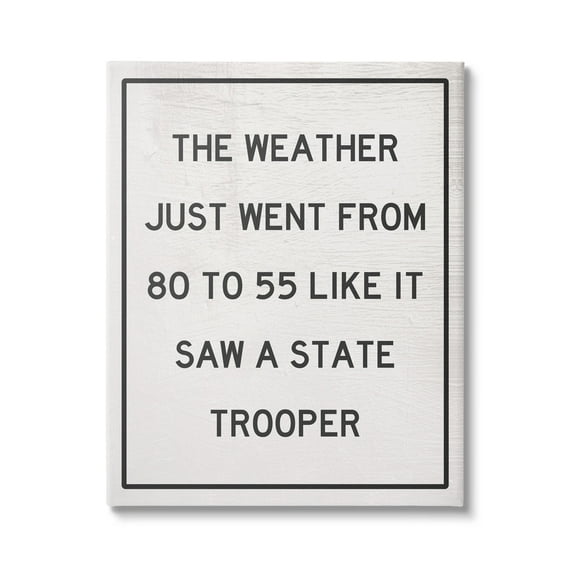 Stupell Industries Comical Weather Went 80 to 55 Police Analogy,16 x 20, Design by Daphne Polselli