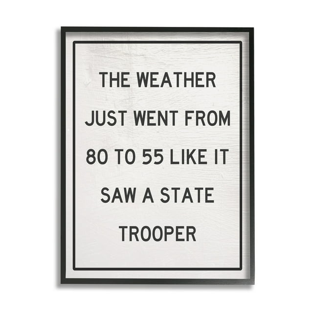Stupell Industries Comical Weather Went 80 to 55 Police Analogy,24 x 30, Design by Daphne Polselli