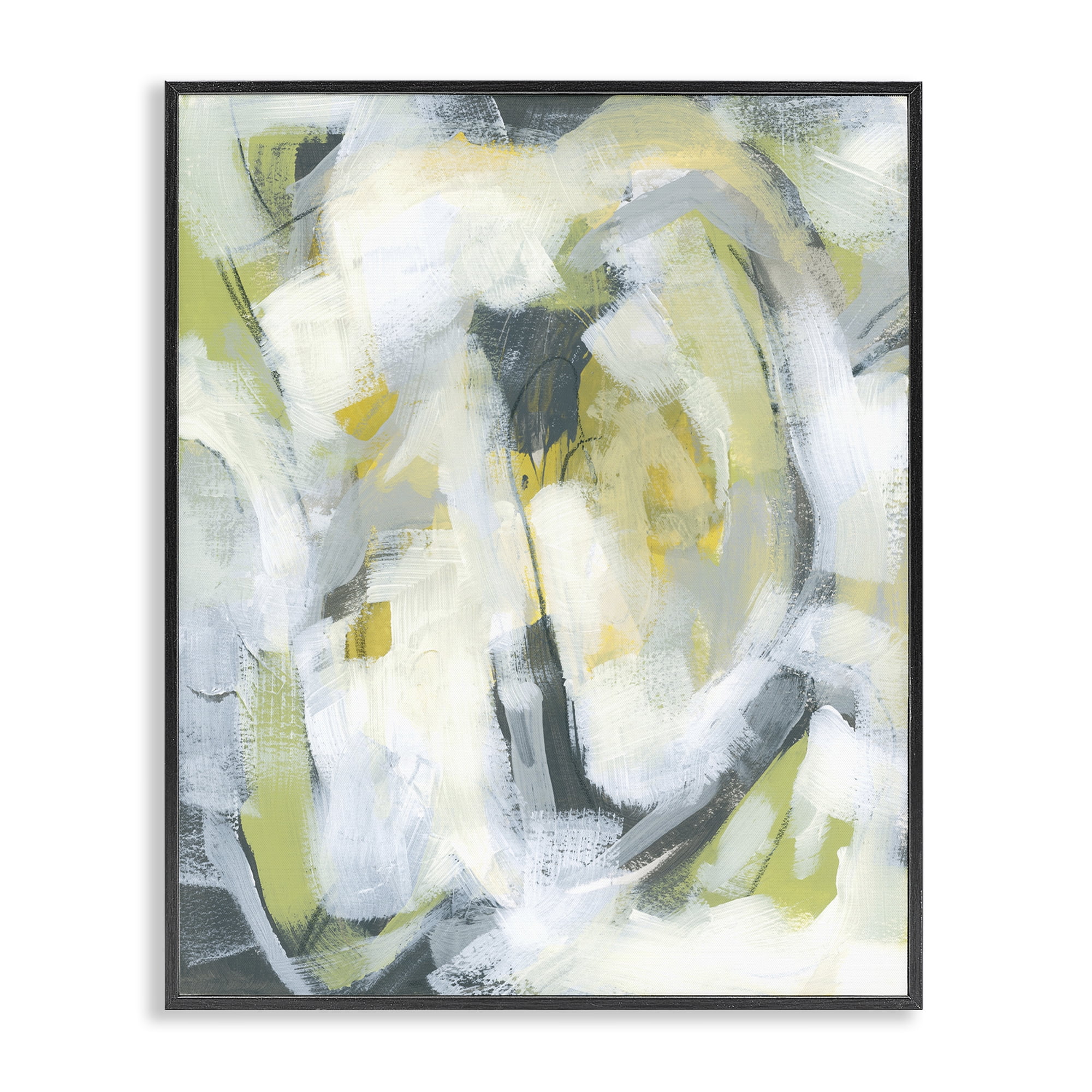 Stupell Industries Complex Abstract Distortion Abstract Painting Black Framed Art Print Wall Art, 24 x 30