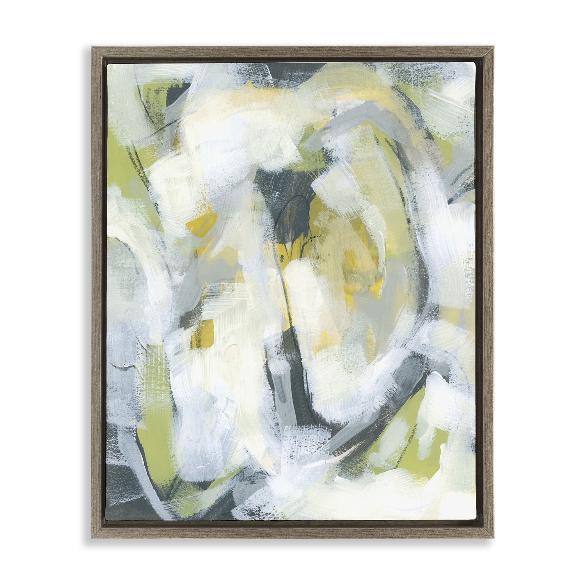 Stupell Industries Complex Abstract Distortion Abstract Painting Brown Floater Framed Canvas Art Print Wall Art, 17 x 21