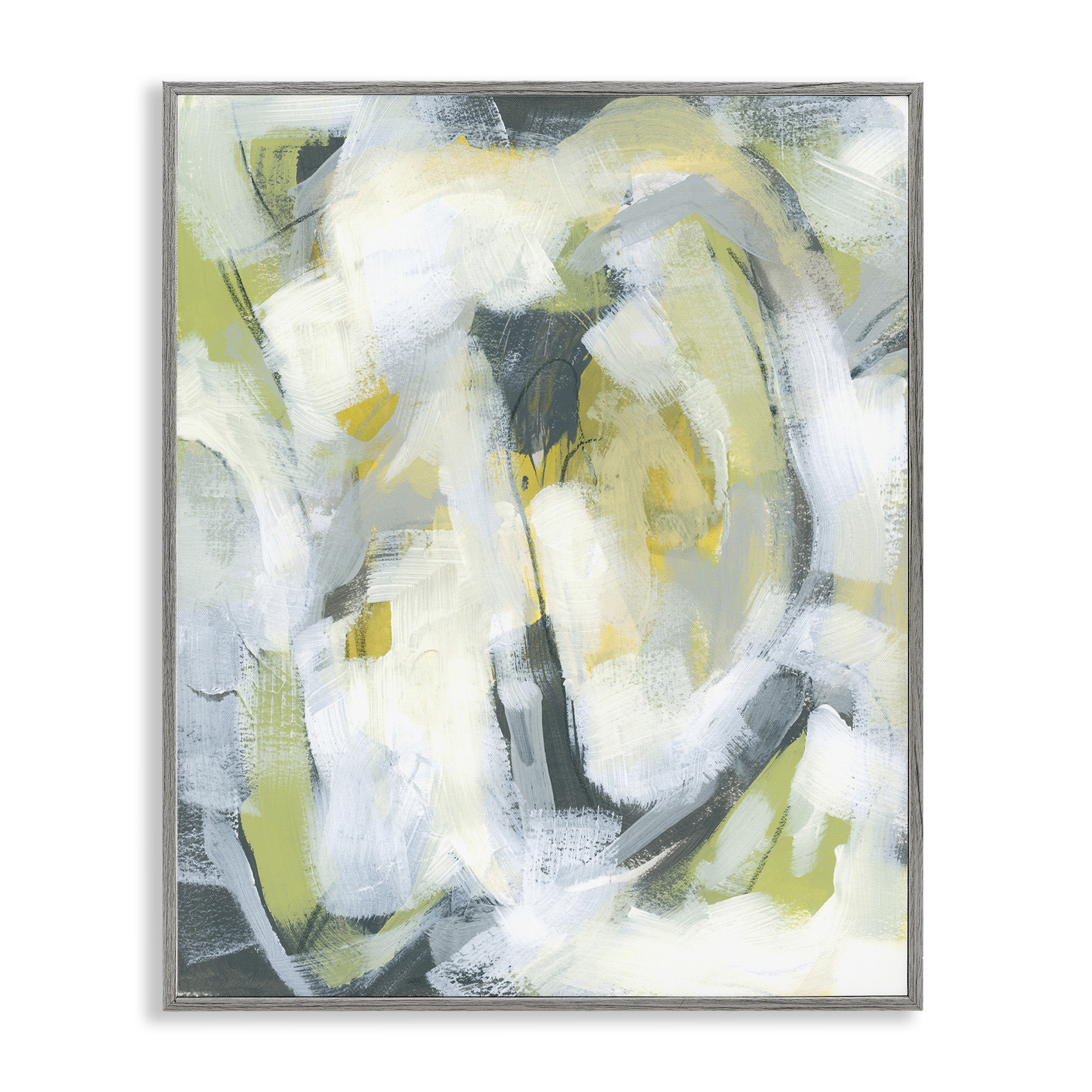 Stupell Industries Complex Abstract Distortion Abstract Painting Gray Framed Art Print Wall Art, 11 x 14
