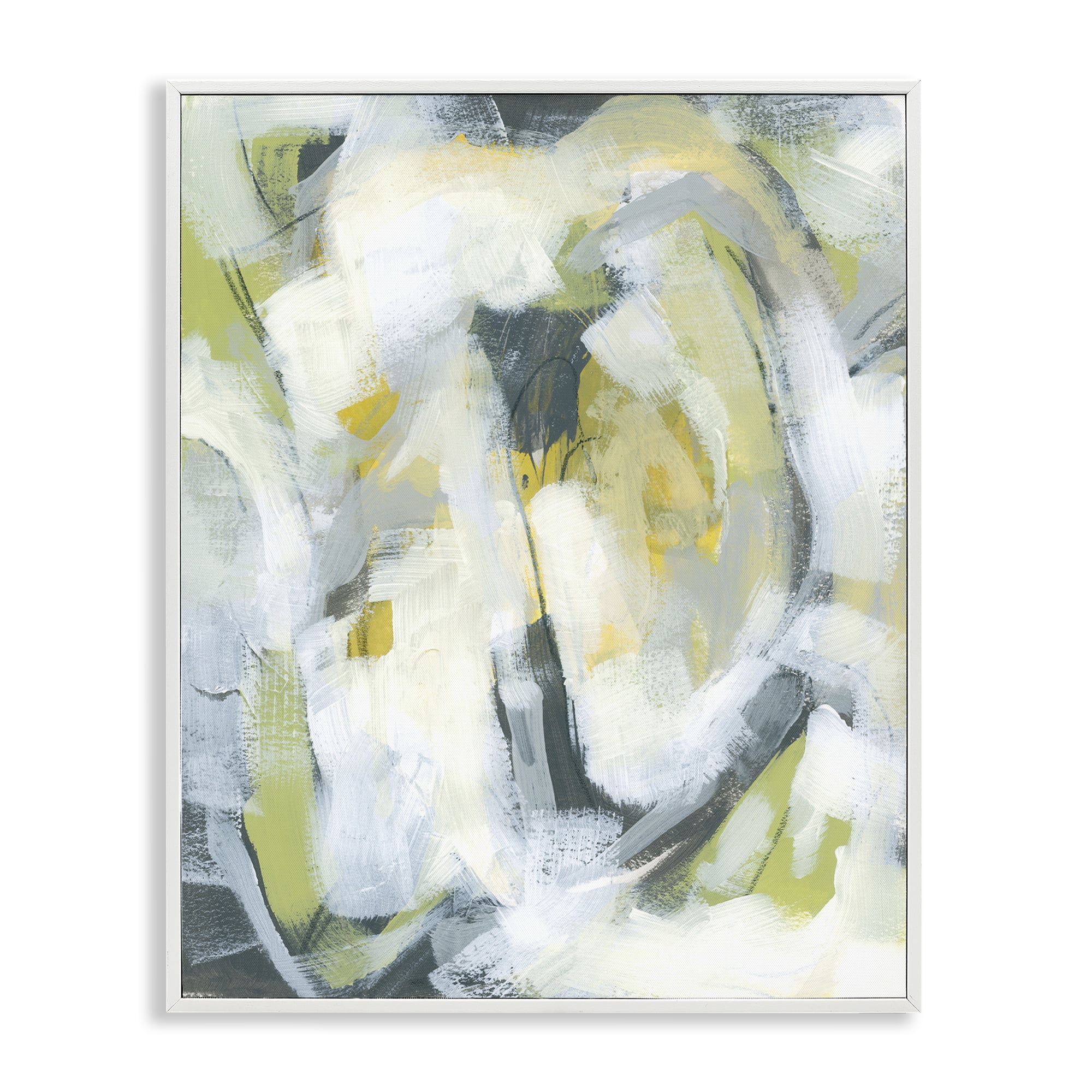 Stupell Industries Complex Abstract Distortion Abstract Painting White Framed Art Print Wall Art, 11 x 14