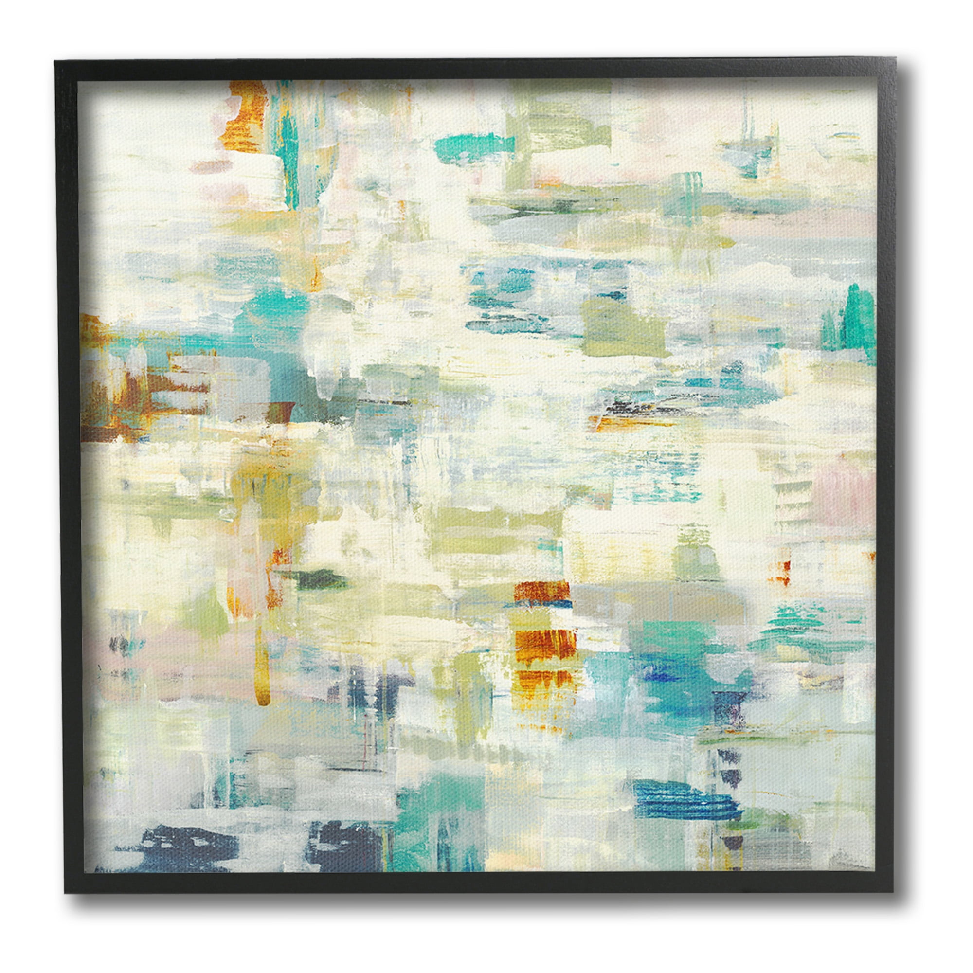 Stupell Industries Complex Abstract Pattern Abstract Painting Black Framed Art Print Wall Art, 12 x 12
