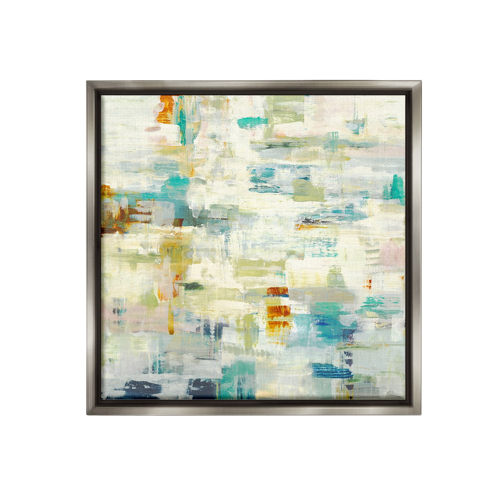 Stupell Industries Complex Abstract Pattern Abstract Painting Gray Floater Framed Canvas Art Print Wall Art, 18 x 18