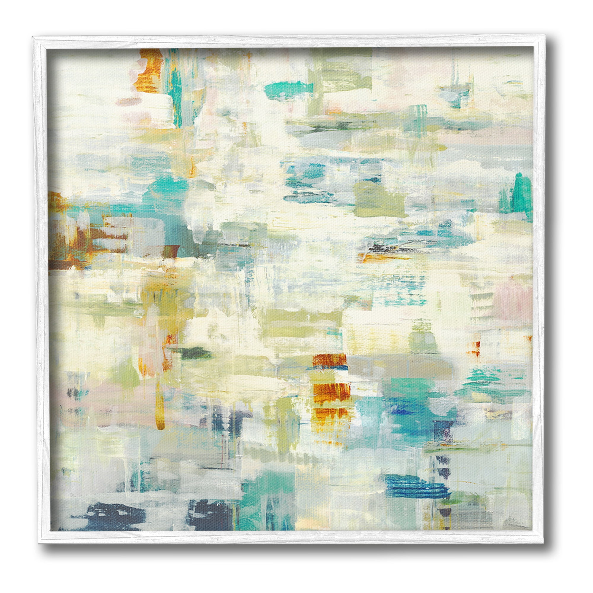 Stupell Industries Complex Abstract Pattern Abstract Painting White Framed Art Print Wall Art, 12 x 12