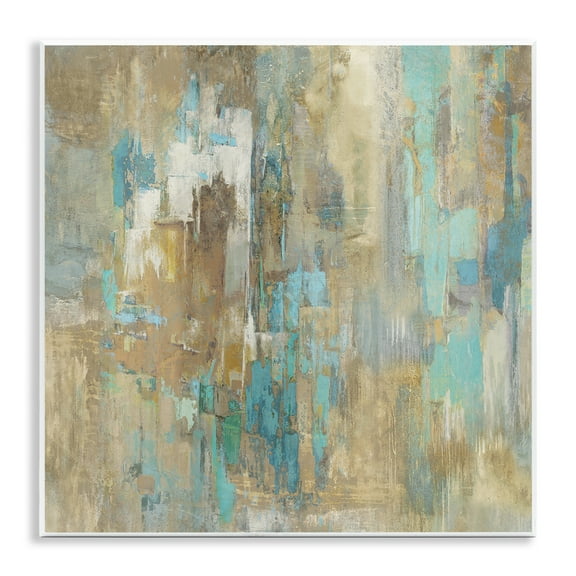 Stupell Industries Complex Abstract with Blue Abstract Painting Unframed Art Print Wall Art, 12 x 12