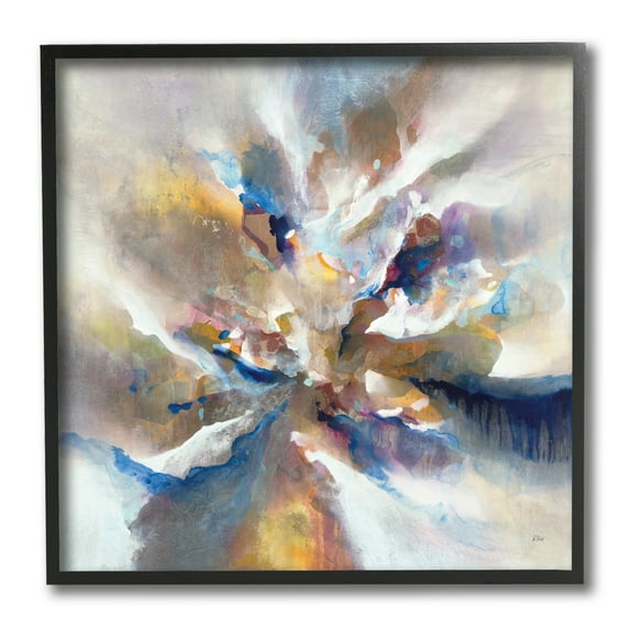 Stupell Industries Complex Abstraction Grey Orange Brush Strokes,12 x 12,Designed by K. Nari