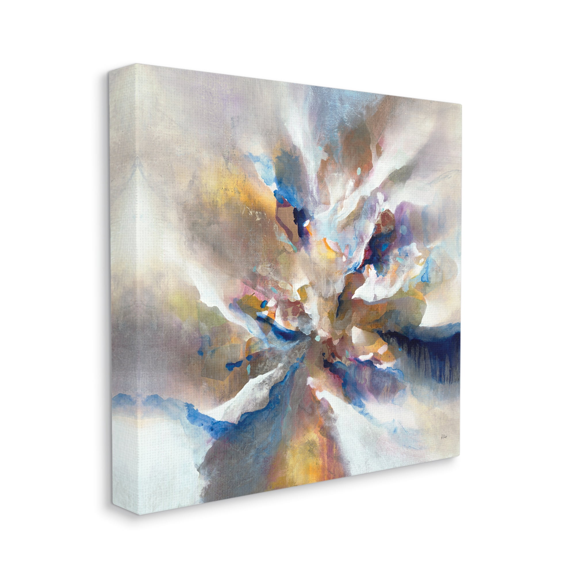 Stupell Industries Complex Abstraction Grey Orange Brush Strokes,36 x 36,Designed by K. Nari