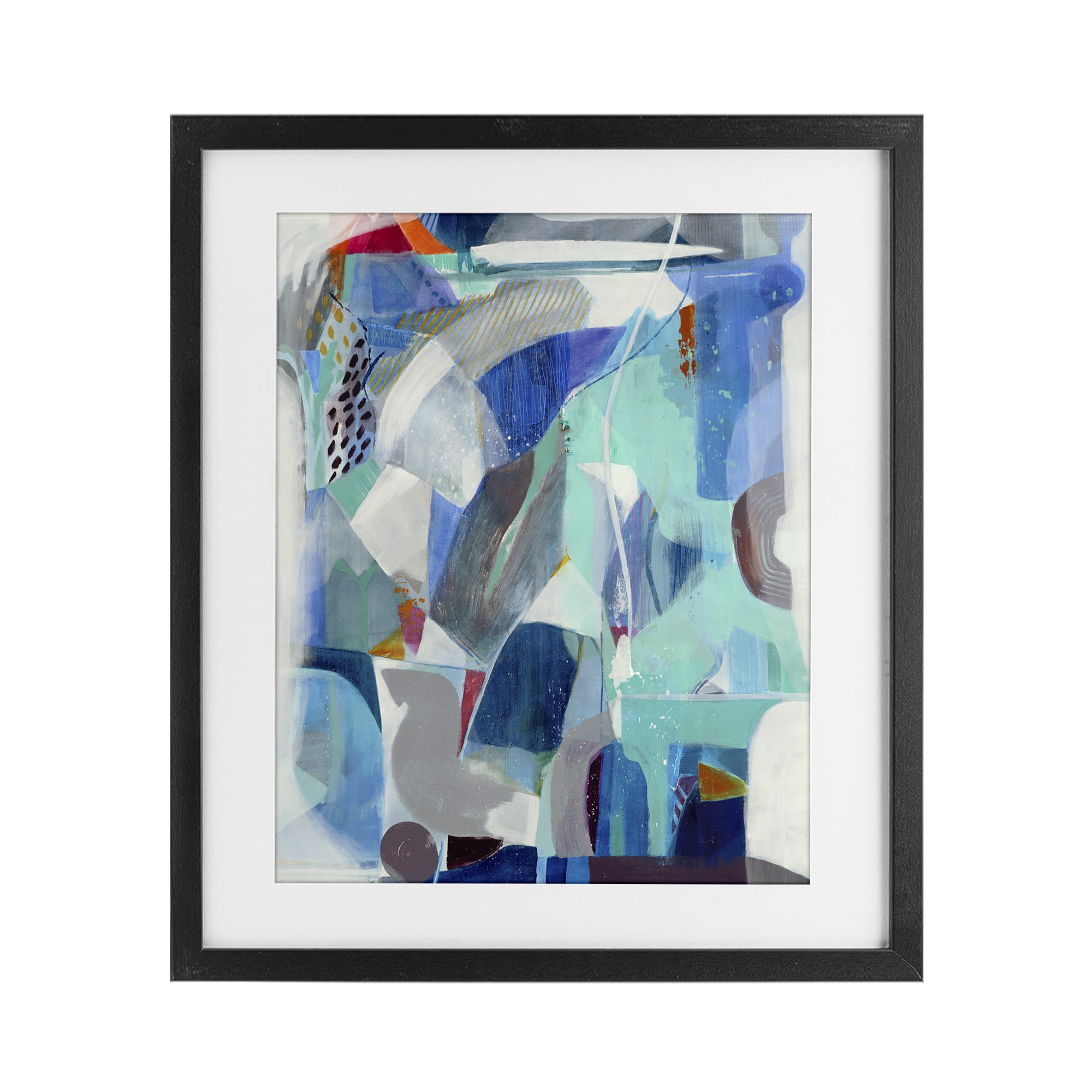 Stupell Industries Complex Blue Layers Black Framed Print Under Glass, design by Jill Martin
