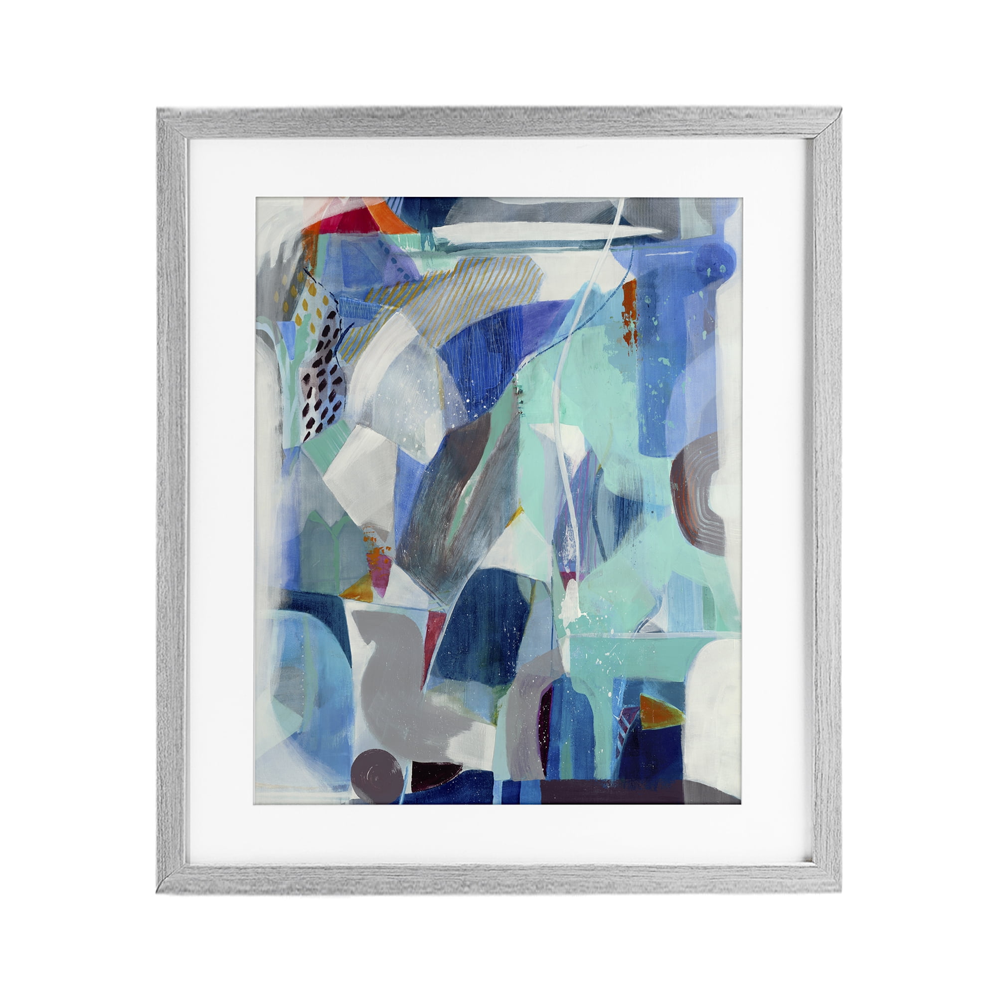 Stupell Industries Complex Blue Layers Gray Framed Print Under Glass, design by Jill Martin