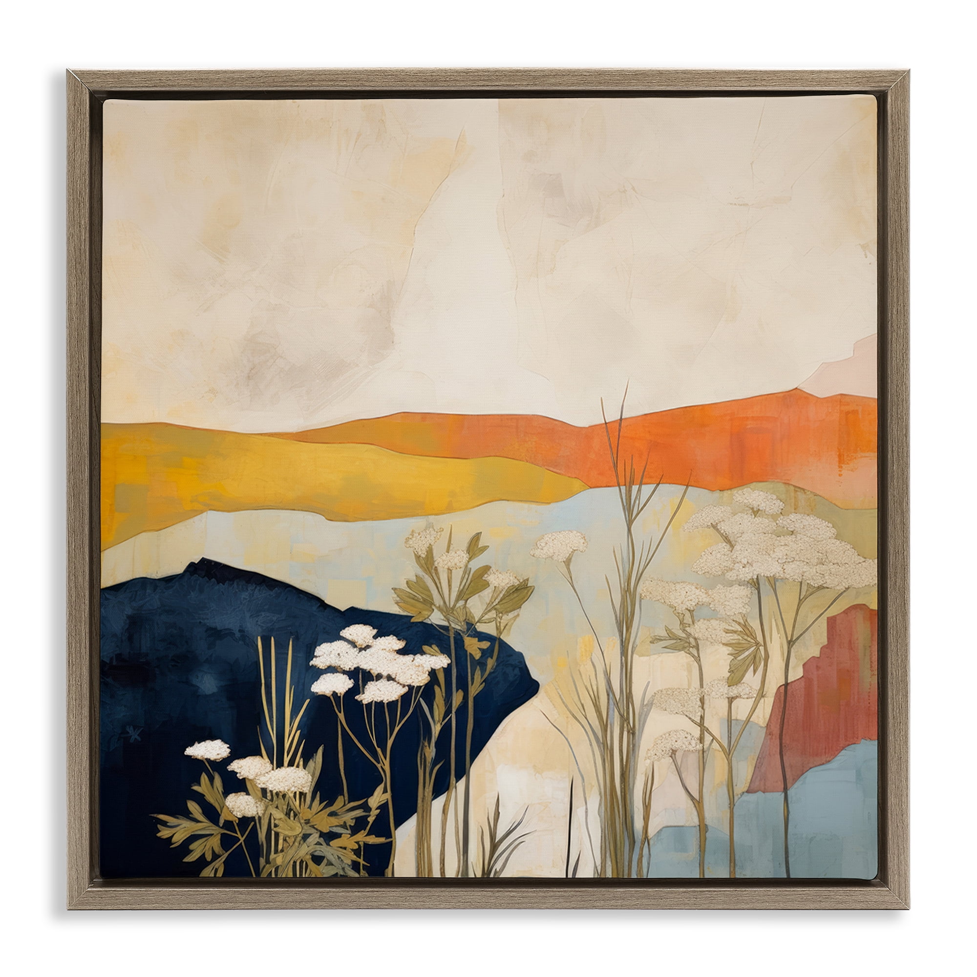 Stupell Industries Complex Desert Layers Landscape & Nature Painting Brown Floater Framed Canvas Art Print Wall Art, 25 x 25