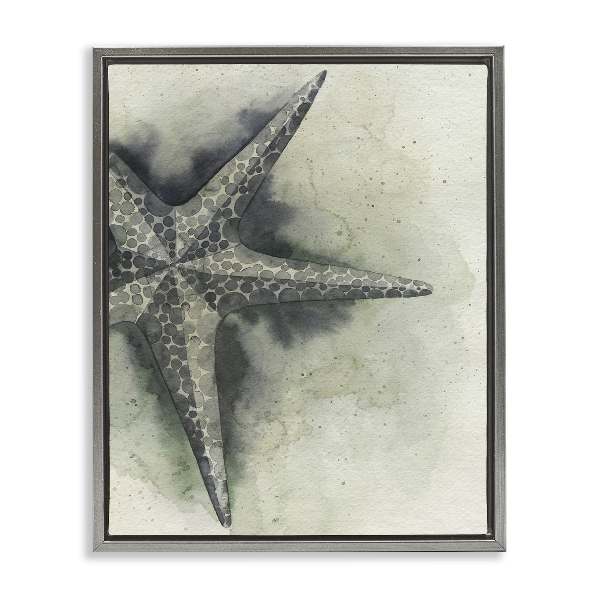 Stupell Industries Complex Grey Starfish Animals & Insects Painting Gray Floater Framed Canvas Art Print Wall Art, 25 x 31