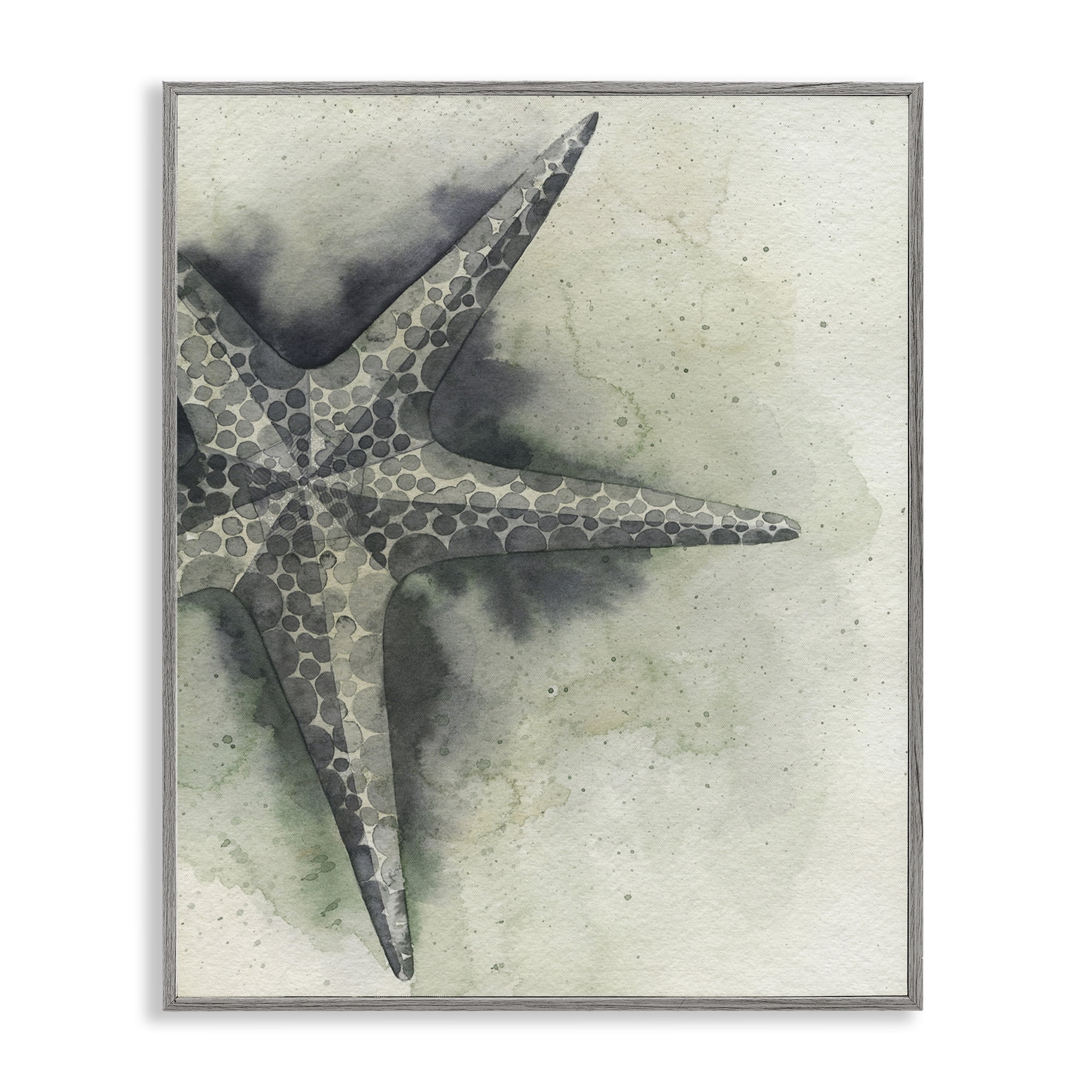 Stupell Industries Complex Grey Starfish Animals & Insects Painting Gray Framed Art Print Wall Art, 24 x 30