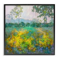 Stupell Industries Complex Meadow Terrain Landscape & Nature Painting Black Framed Art Print Wall Art, 12 x 12