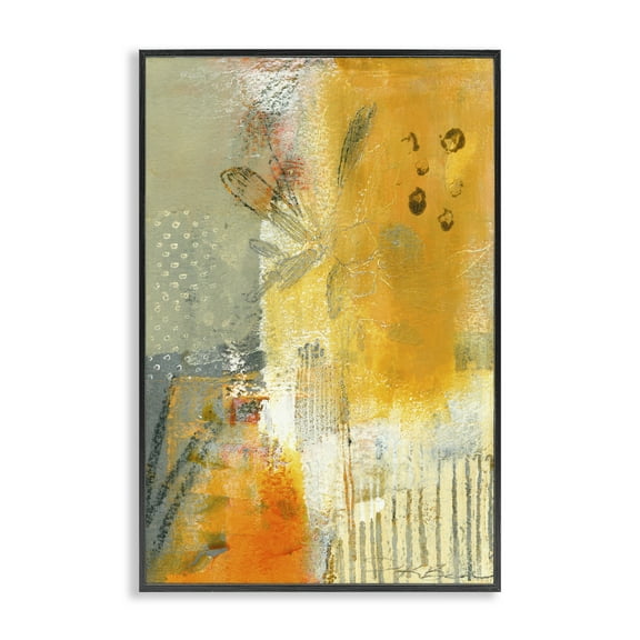 Stupell Industries Complex Rustic Abstraction Abstract Painting Black Framed Art Print Wall Art, 12 x 18