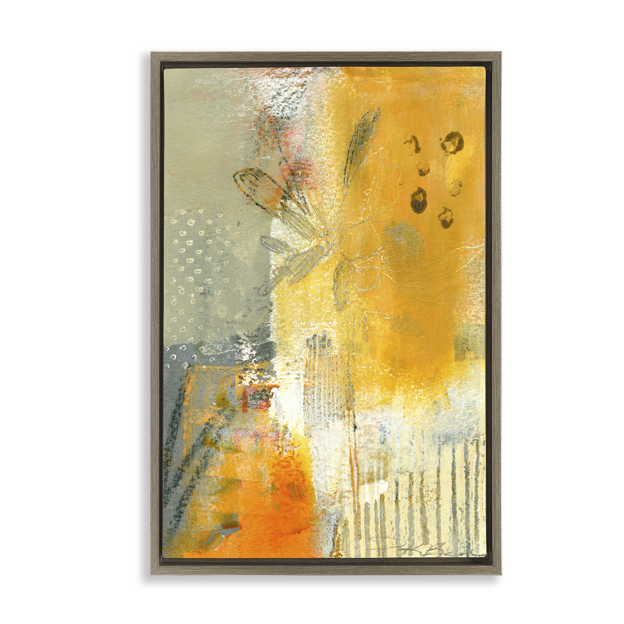Stupell Industries Complex Rustic Abstraction Abstract Painting Brown Floater Framed Canvas Art Print Wall Art, 21 x 31