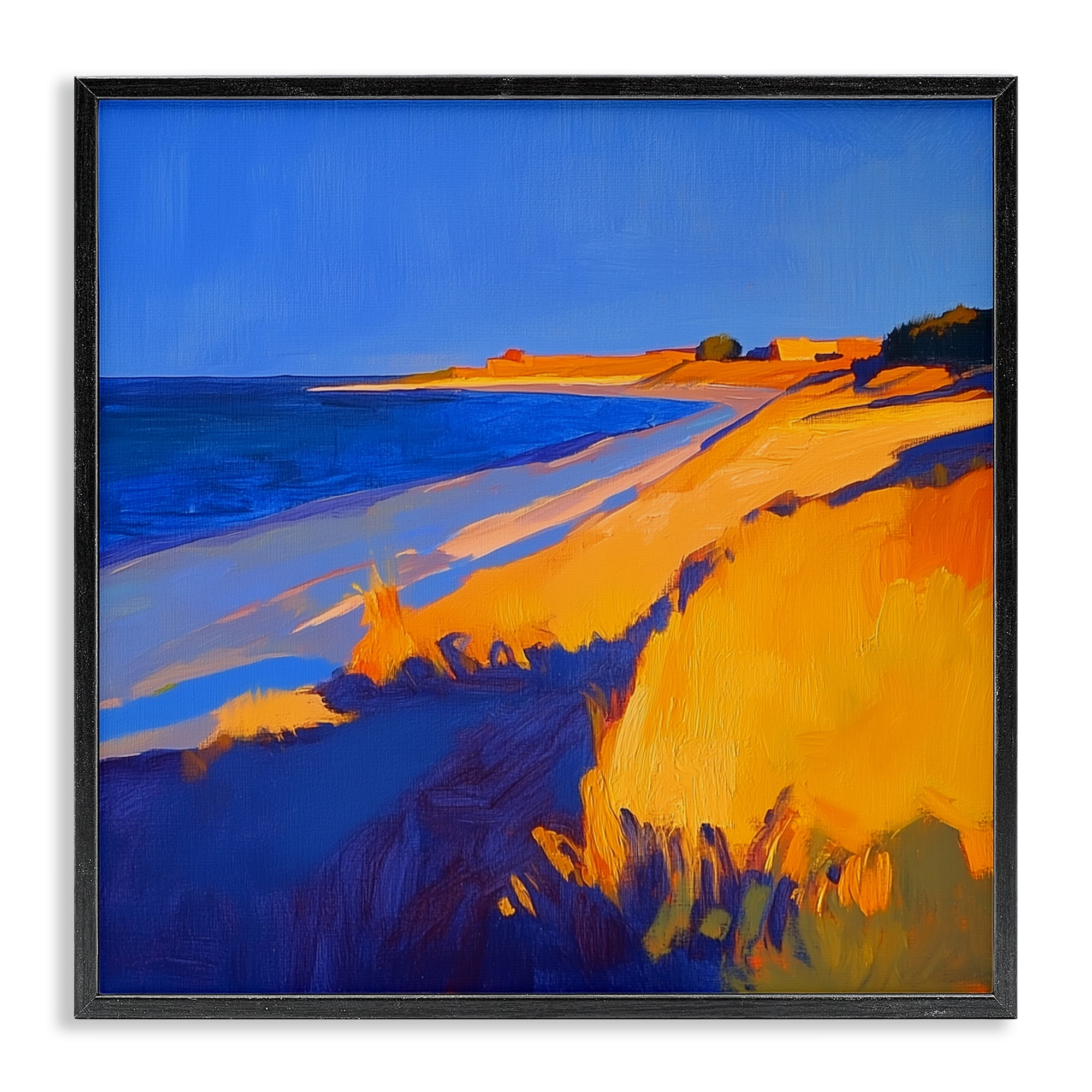 Stupell Industries Complimentary Coast Seascape Black Framed Giclee Art, design by Walker Noble