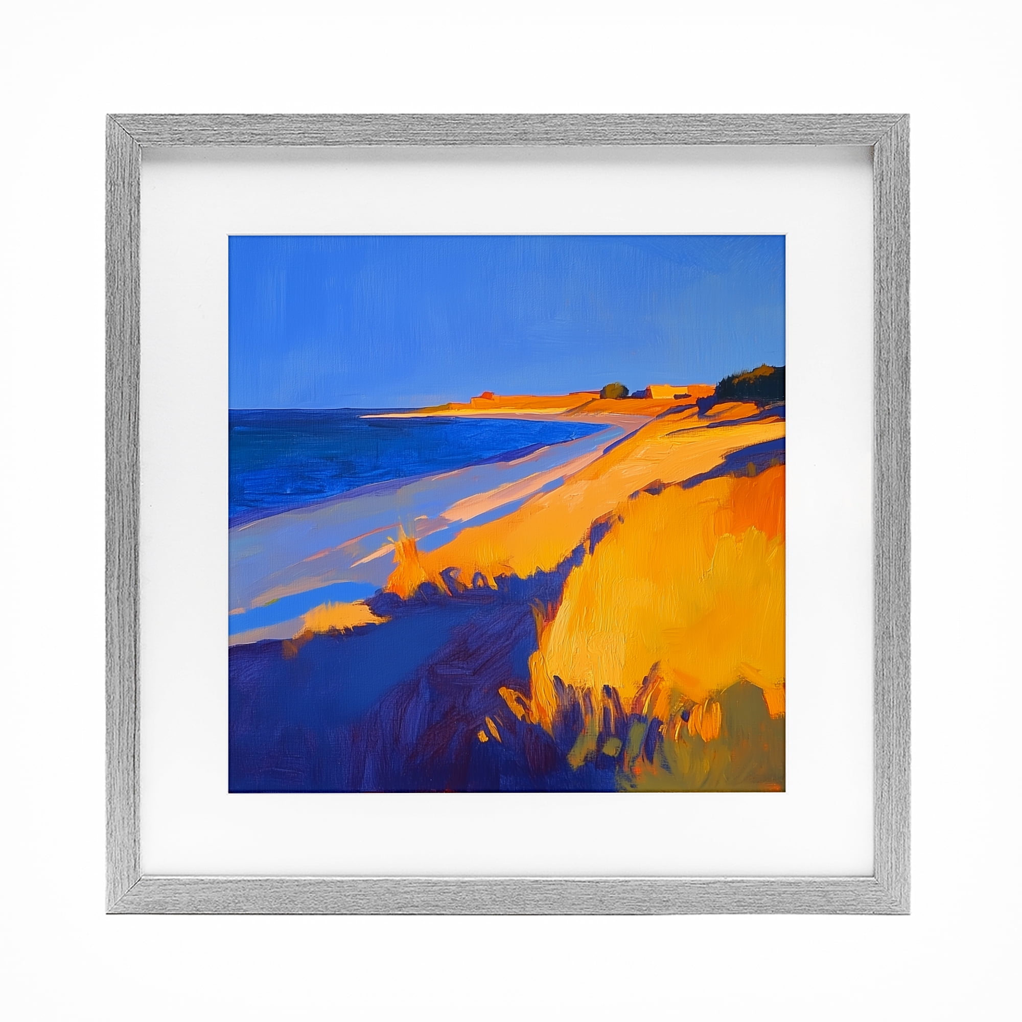 Stupell Industries Complimentary Coast Seascape Gray Framed Print Under Glass, design by Walker Noble
