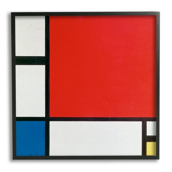 Stupell Industries Composition II in Red Blue Yellow Piet Mondrian Classic Abstract Painting Painting Black Framed Art Print Wall Art, Design by one1000paintings