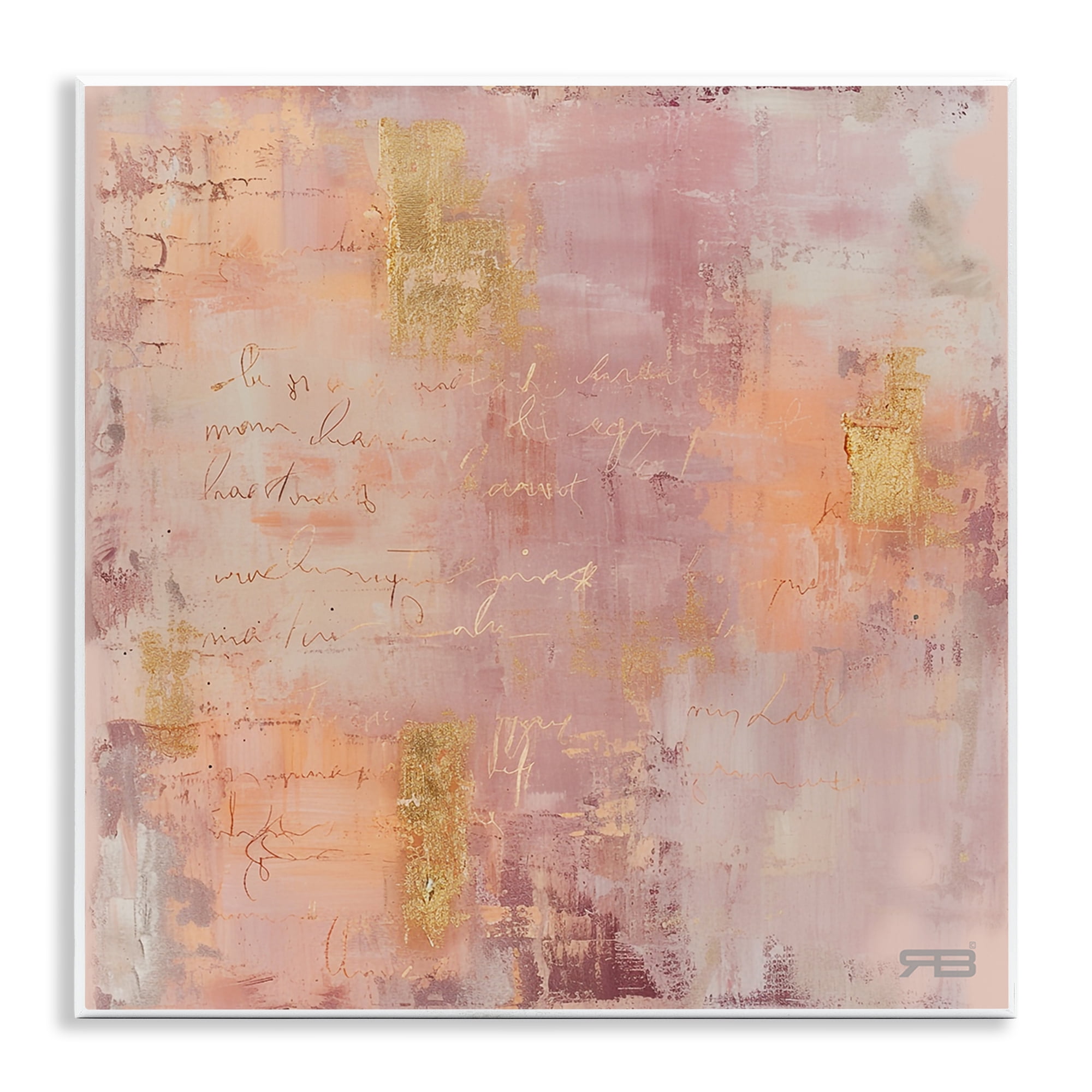 Stupell Industries Composition with Glam Script Abstract Painting Unframed Art Print Wall Art, 12 x 12