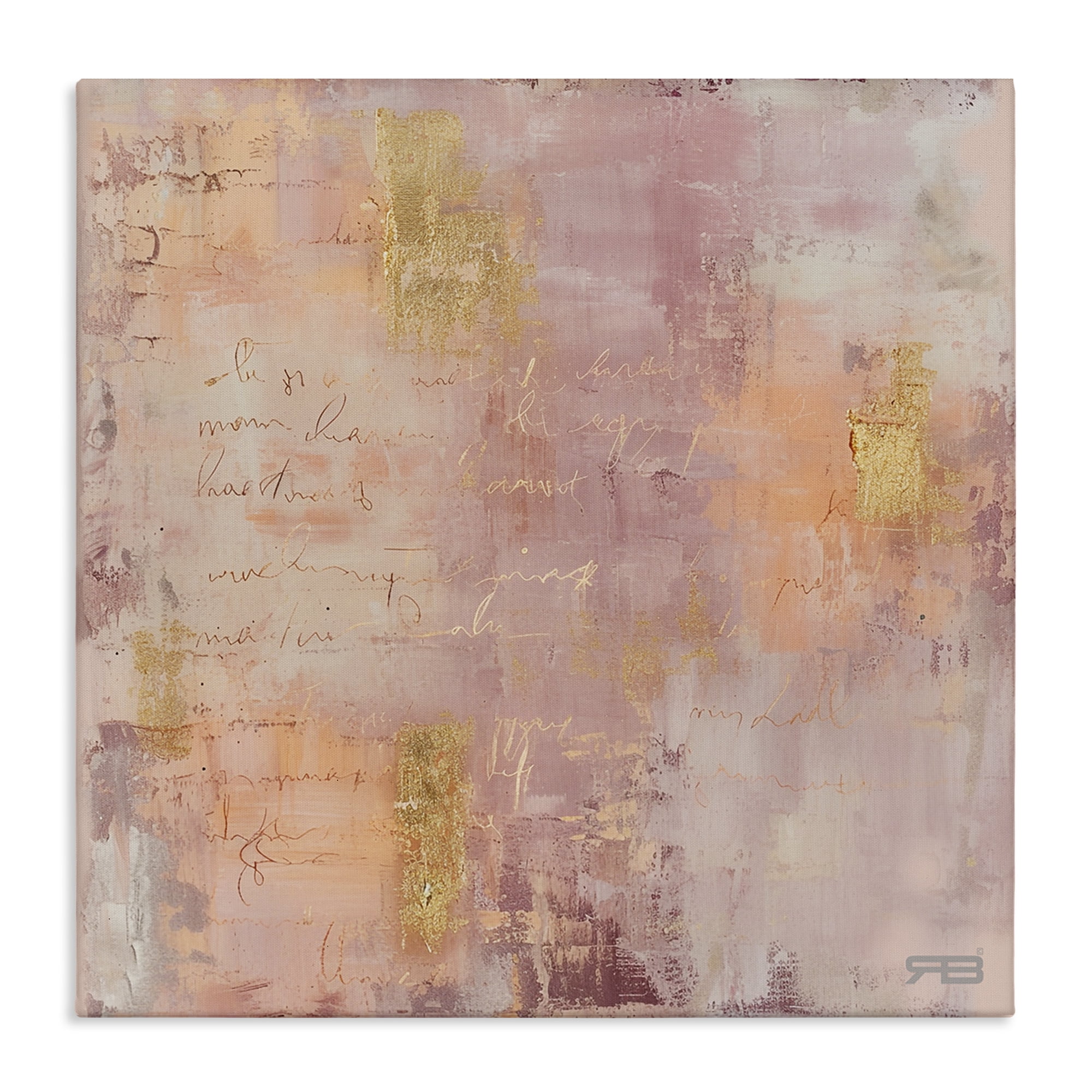 Stupell Industries Composition with Glam Script Abstract Painting Wrapped Canvas Art Print Wall Art, 17 x 17