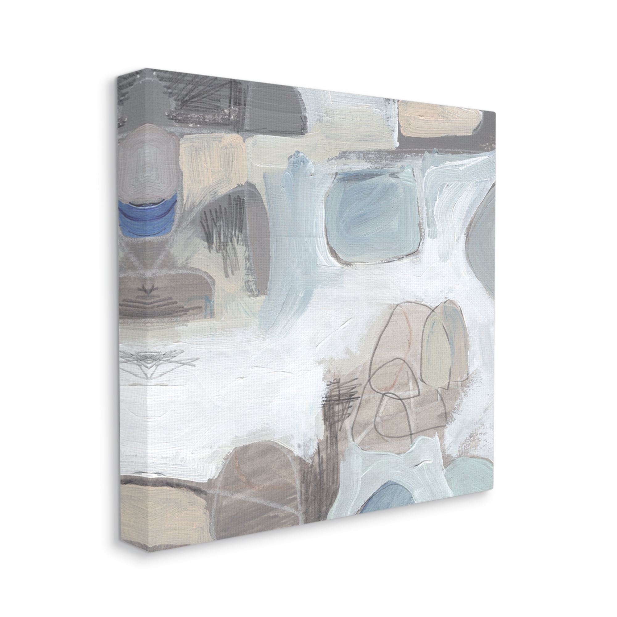 Stupell Industries Conceptual Geometric Shapes Busy Lines Grey Blue, 24 x 24, Designed by Jennifer Paxton Parker