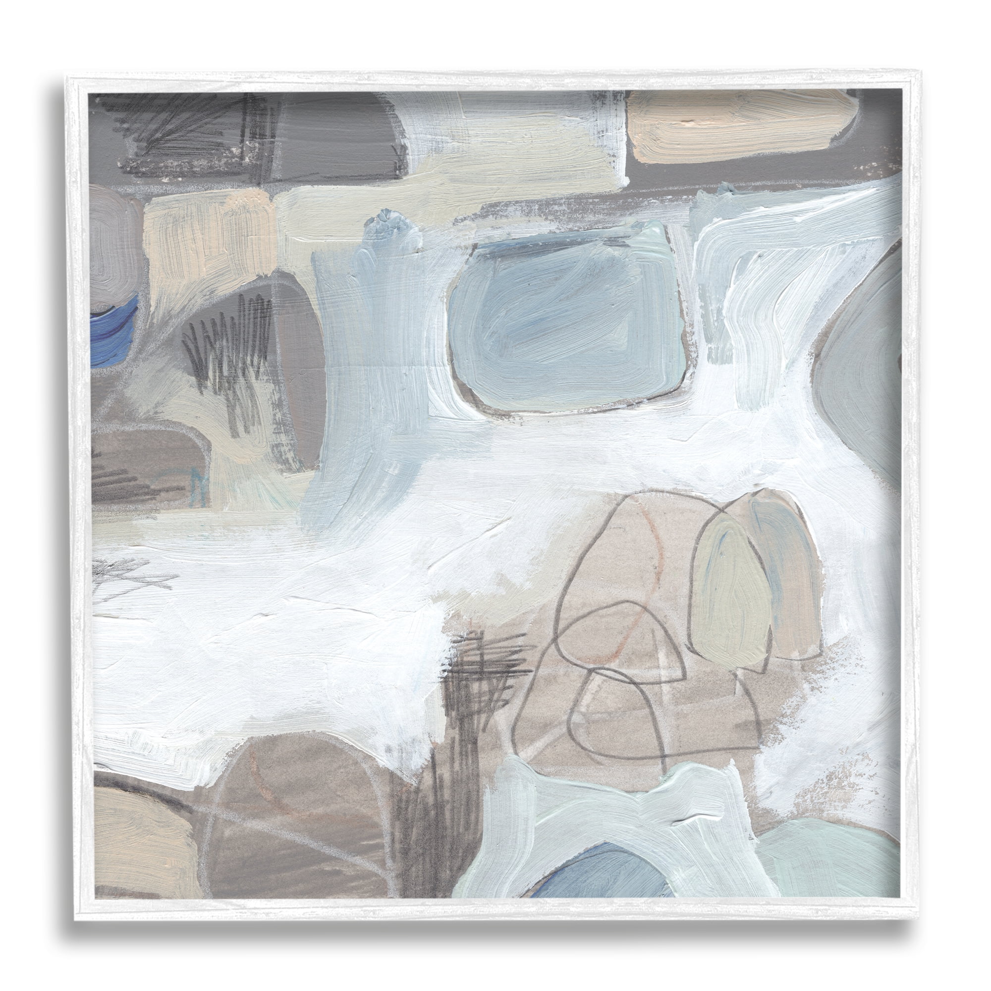 Stupell Industries Conceptual Geometric Shapes Busy Lines Grey Blue, 24 x 24, Designed by Jennifer Paxton Parker