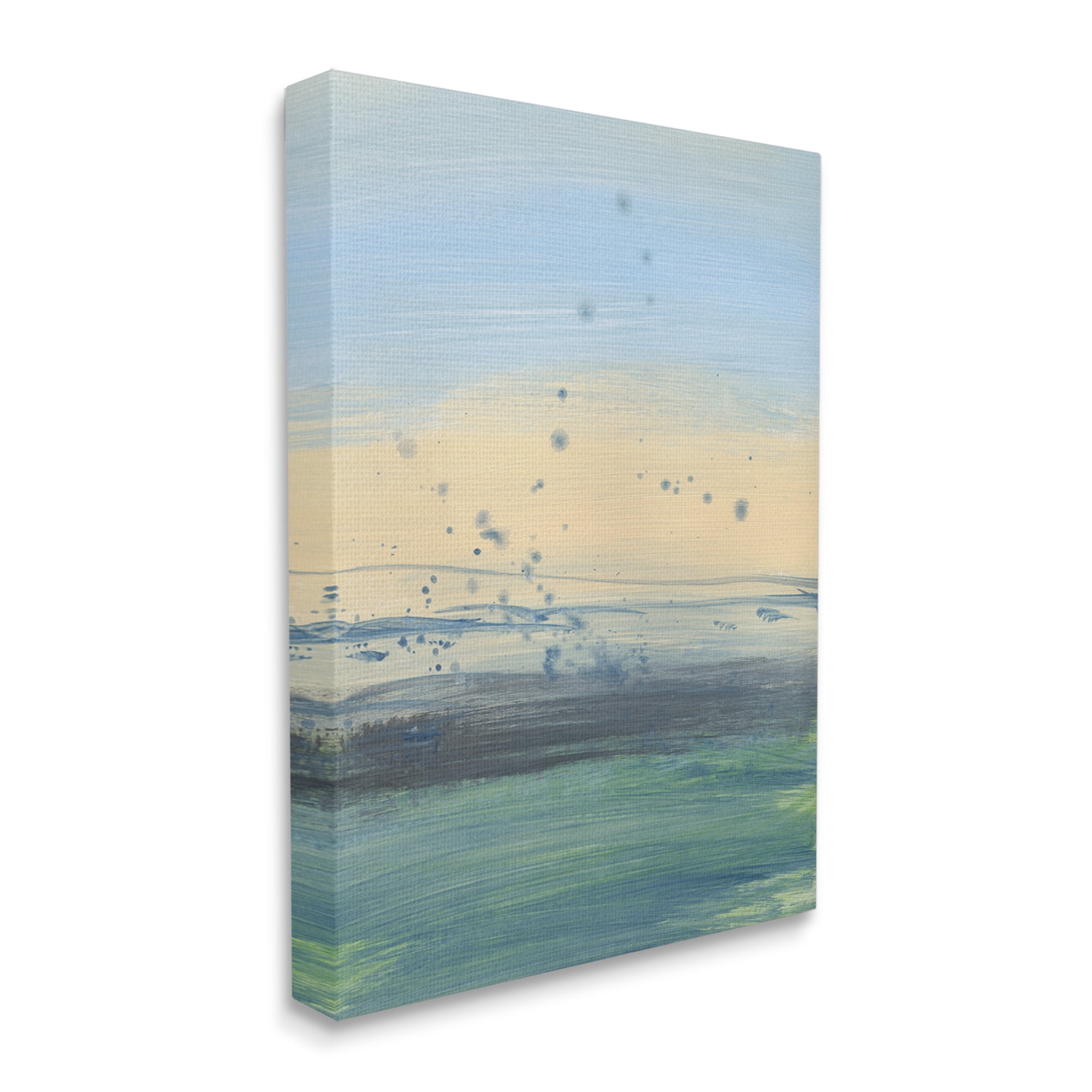 Stupell Industries Conceptual Yellow Ocean Sunset Blue Paint Splatter, 36 x 48, Designed by Bronwyn Baker