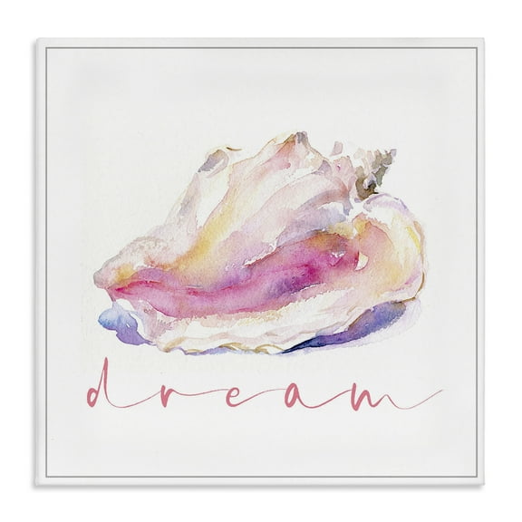 Stupell Industries Conch Dream Phrase Nautical & Beach Painting Wrapped Canvas Art Print Wall Art, 17 x 17