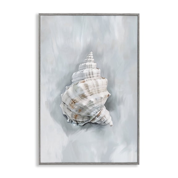 Stupell Industries Conch Seashell Mirage Animals Painting Gray Framed Art Print Wall Art, 20 x 30