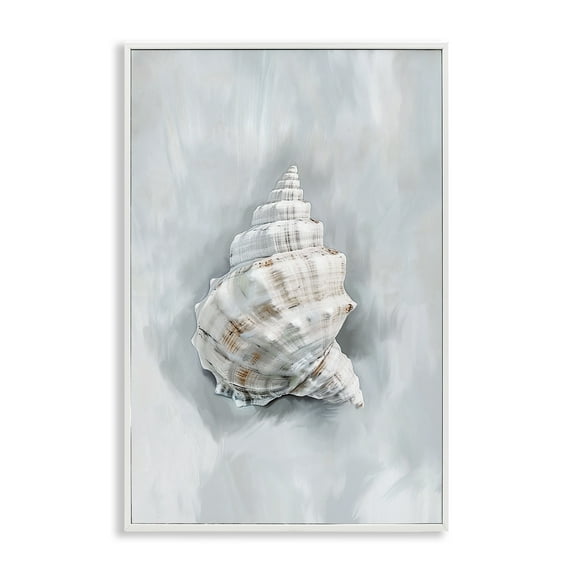 Stupell Industries Conch Seashell Mirage Animals Painting White Framed Art Print Wall Art, 20 x 30