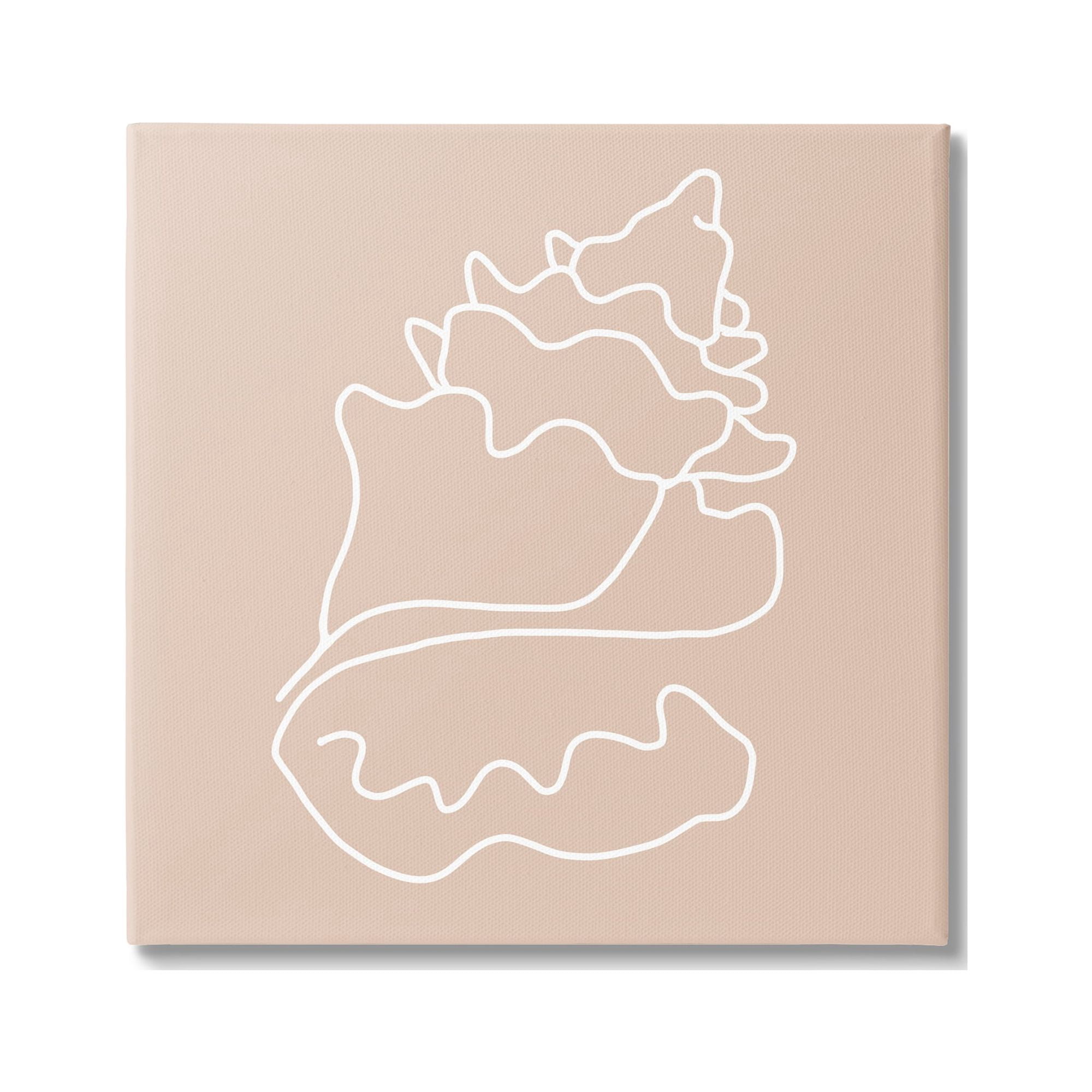 Stupell Industries Conch Shell Line Doodle Minimal Beige Beach Graphic Art Gallery Wrapped Canvas Print Wall Art, Design by Daphne Polselli