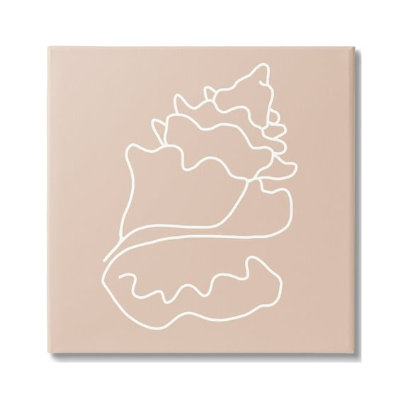 Stupell Industries Conch Shell Line Doodle Minimal Beige Beach Graphic Art Gallery Wrapped Canvas Print Wall Art, Design by Daphne Polselli