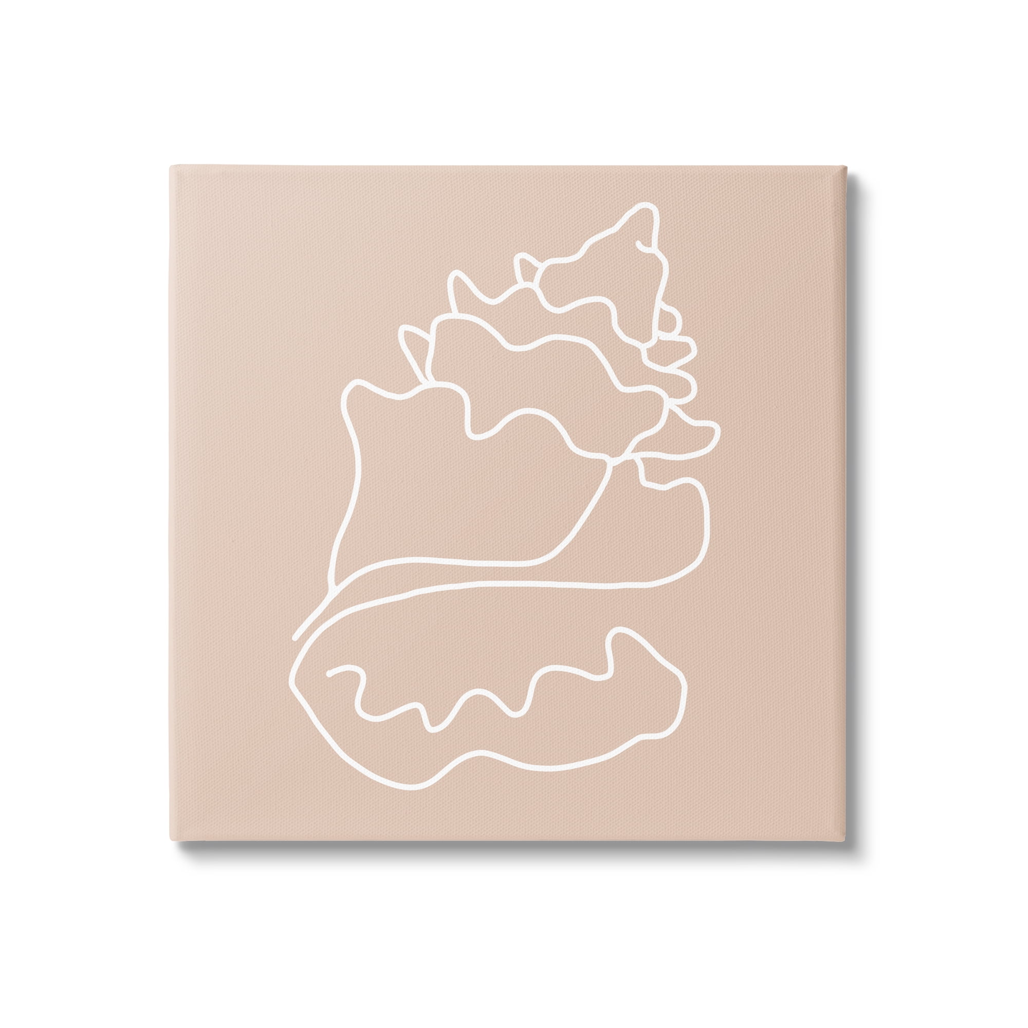 Stupell Industries Conch Shell Line Doodle Minimal Beige Beach Graphic Art Gallery Wrapped Canvas Print Wall Art, Design by Daphne Polselli