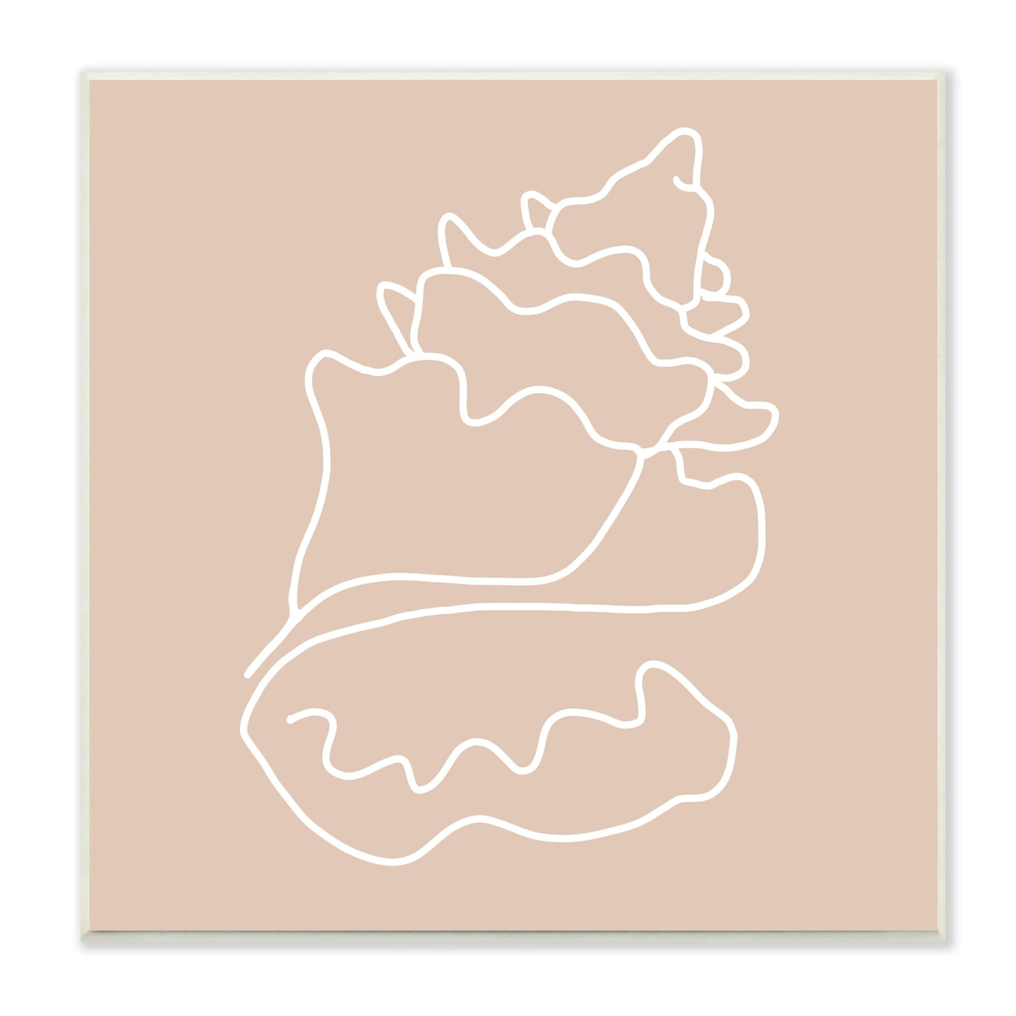 Stupell Industries Conch Shell Line Doodle Minimal Beige Beach Graphic Art Unframed Art Print Wall Art, Design by Daphne Polselli