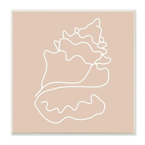 Stupell Industries Conch Shell Line Doodle Minimal Beige Beach Graphic Art Unframed Art Print Wall Art, Design by Daphne Polselli