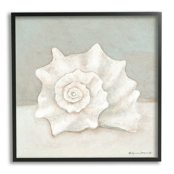 Stupell Industries Conch Shell Minimal Beige Grey Seashell Nautical Animal, 17 x 30, Design by Stephanie Workman Marrott