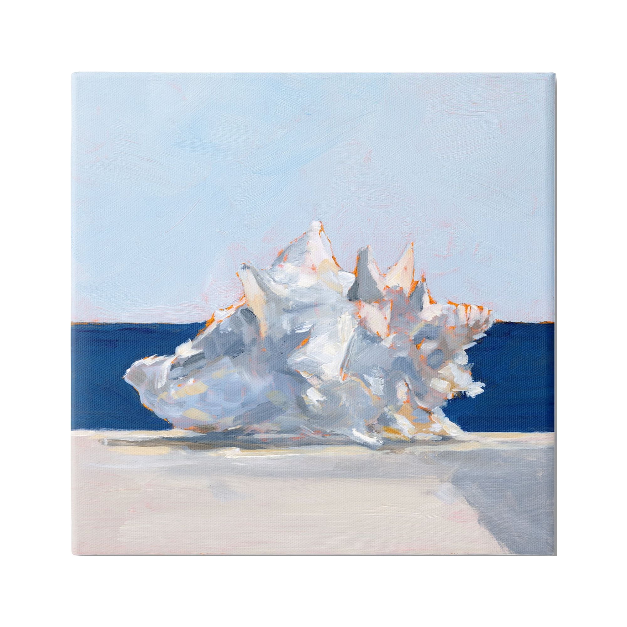 Stupell Industries Conch Shell Painting Animals & Insects Painting Gallery Wrapped Canvas Print Wall Art, 17 x 17