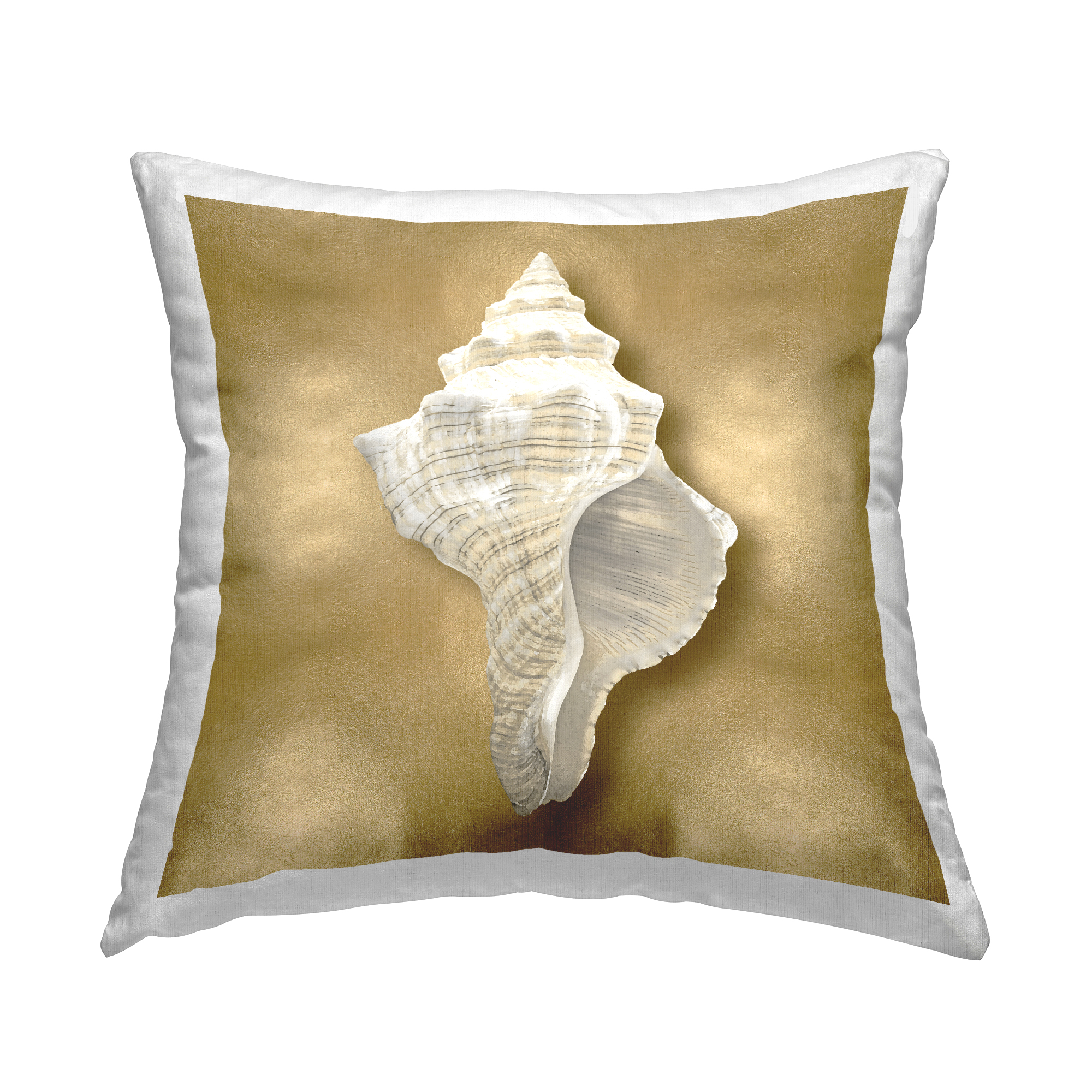 Stupell Industries Conch Shell on Glam Decorative Printed Throw Pillow, 18 x 18