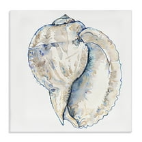 Stupell Industries Conch Shell on White Coastal Painting Gallery Wrapped Canvas Art Print Wall Art, 17 x 17