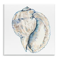 Stupell Industries Conch Shell on White Coastal Painting Unframed Art Print Wall Art, 12 x 12