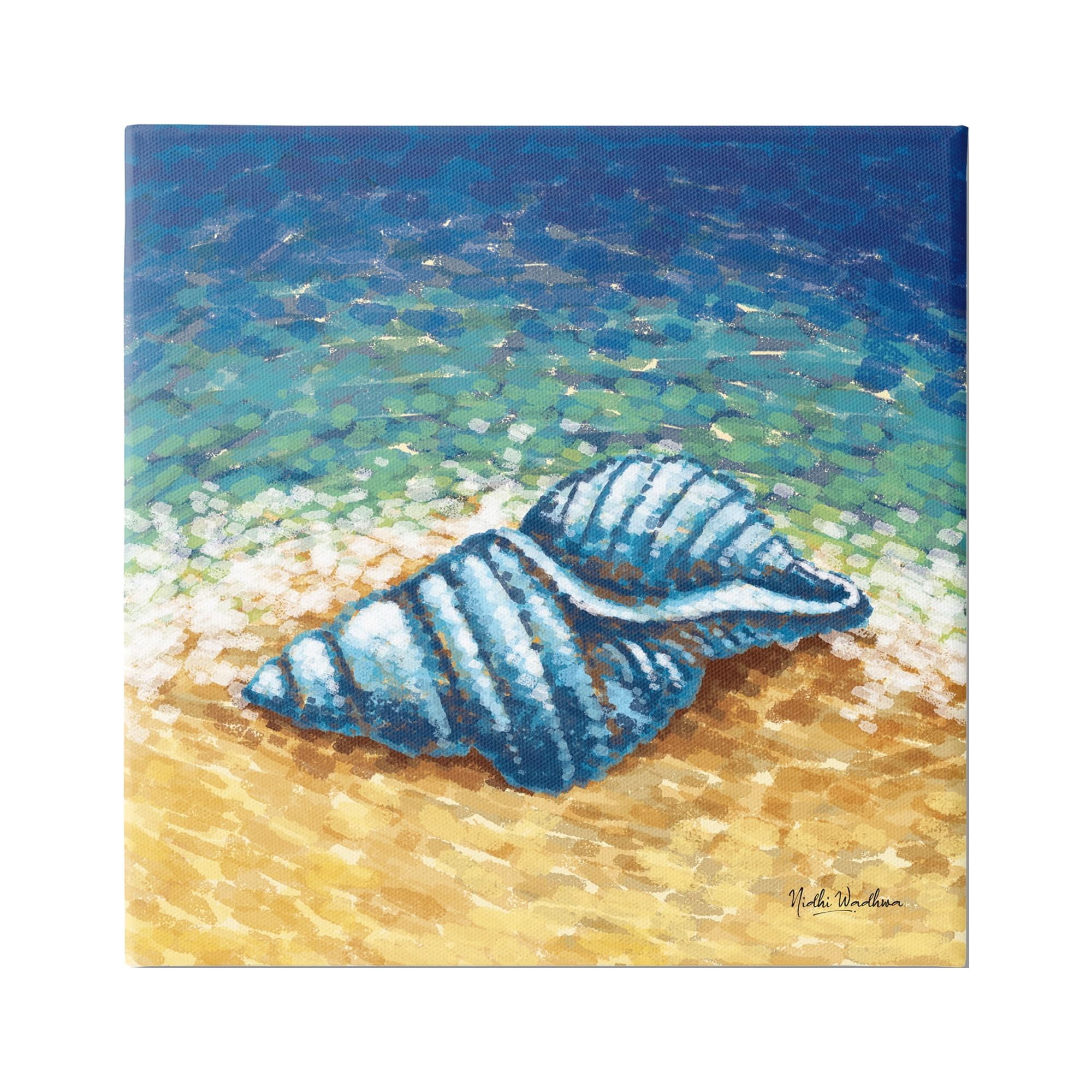 Stupell Industries Conch Shells by Shore Animals & Insects Painting Gallery Wrapped Canvas Print Wall Art, 30 x 30
