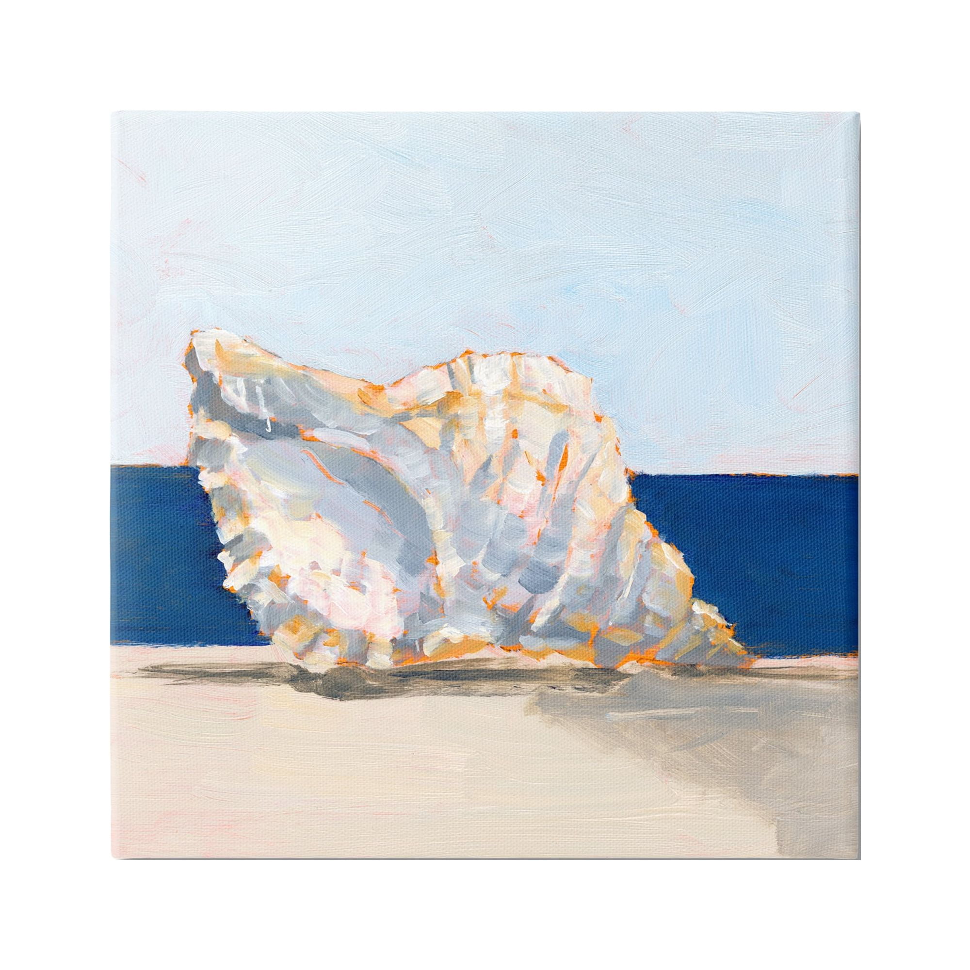 Stupell Industries Conch Still Life Painting Animals & Insects Painting Gallery Wrapped Canvas Print Wall Art, 36 x 36