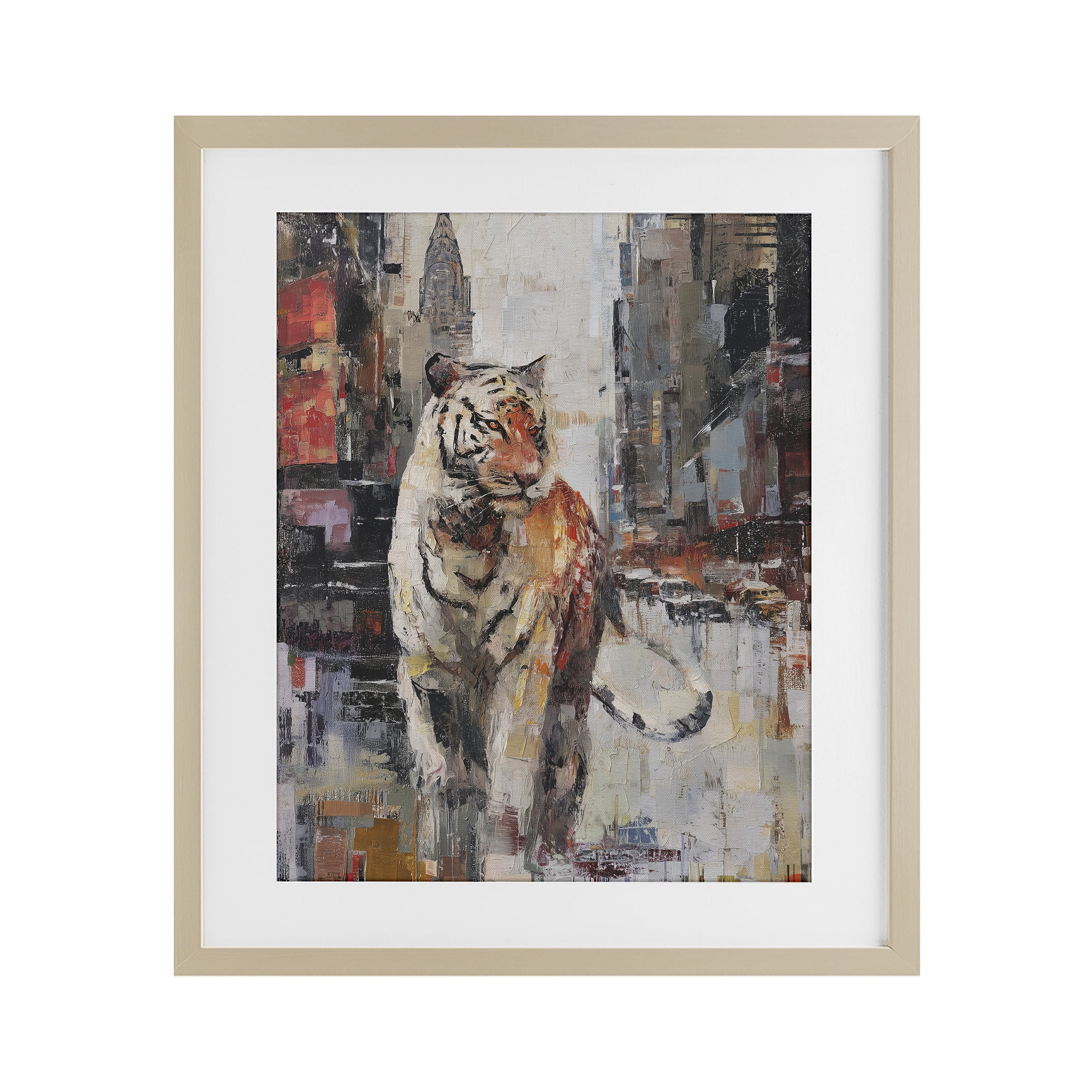 Stupell Industries Concrete Predator Roaming City Birch Framed Print Under Glass, design by Svetlana Aleynikova