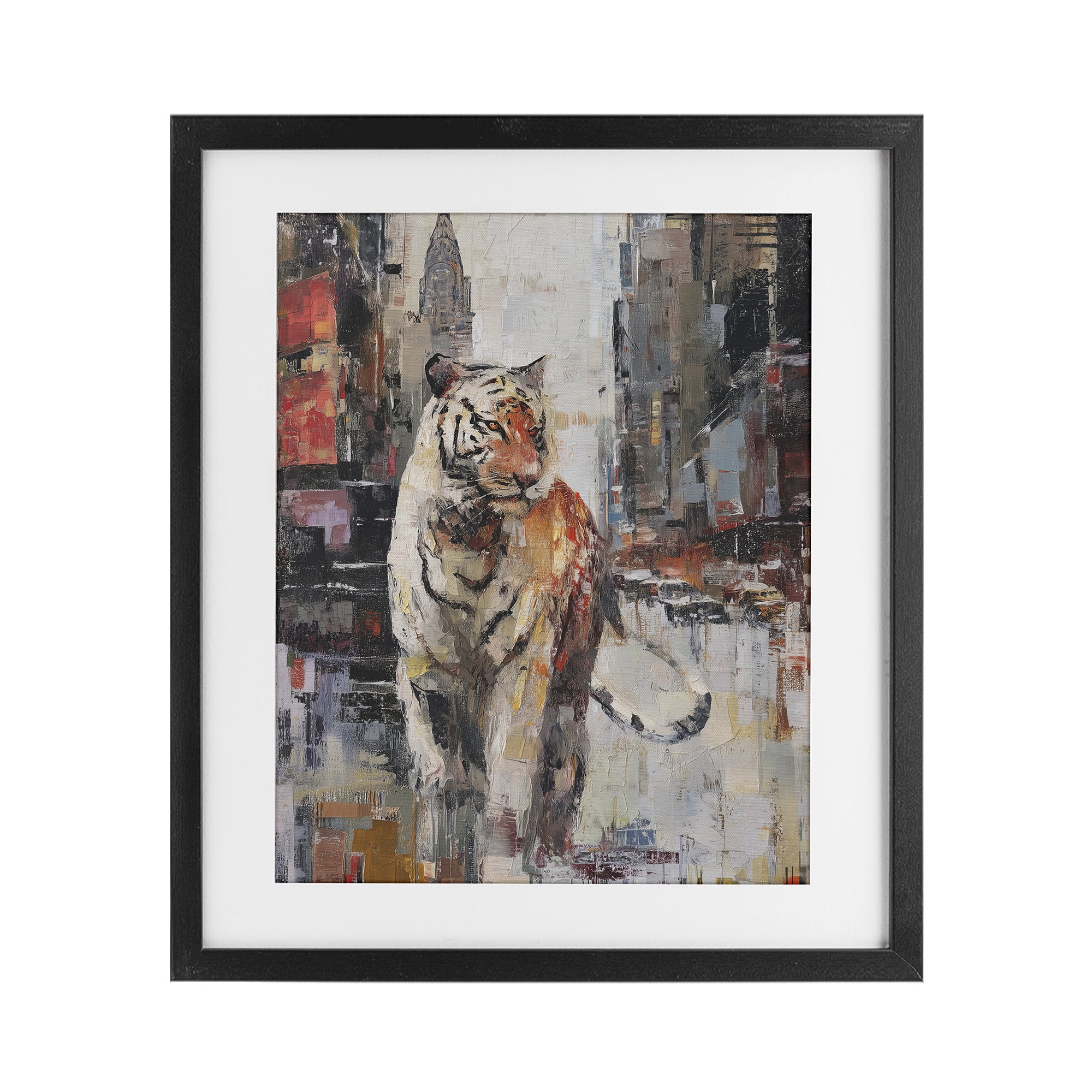 Stupell Industries Concrete Predator Roaming City Black Framed Print Under Glass, design by Svetlana Aleynikova