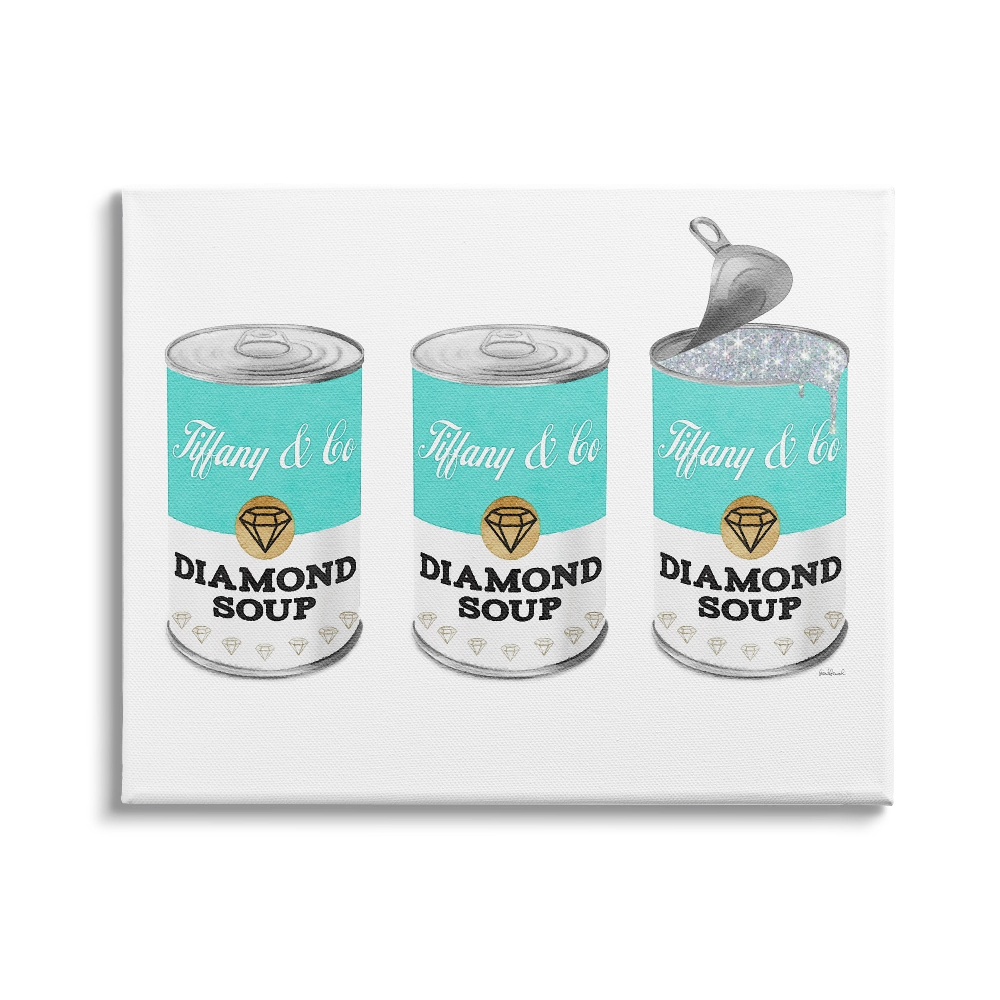 Stupell Industries Condensed Diamond Soup Shimmer Pattern Glam Fashion, 30 x 24, Design by Amanda Greenwood
