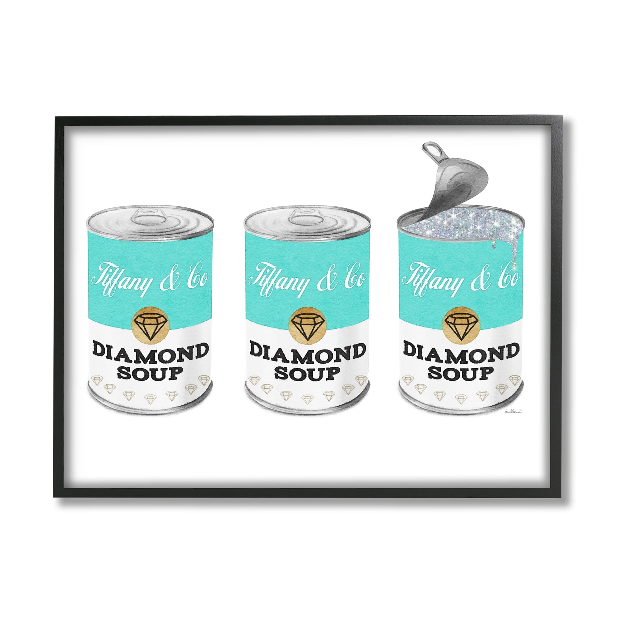 Stupell Industries Condensed Diamond Soup Shimmer Pattern Glam Fashion, 30 x 24, Design by Amanda Greenwood