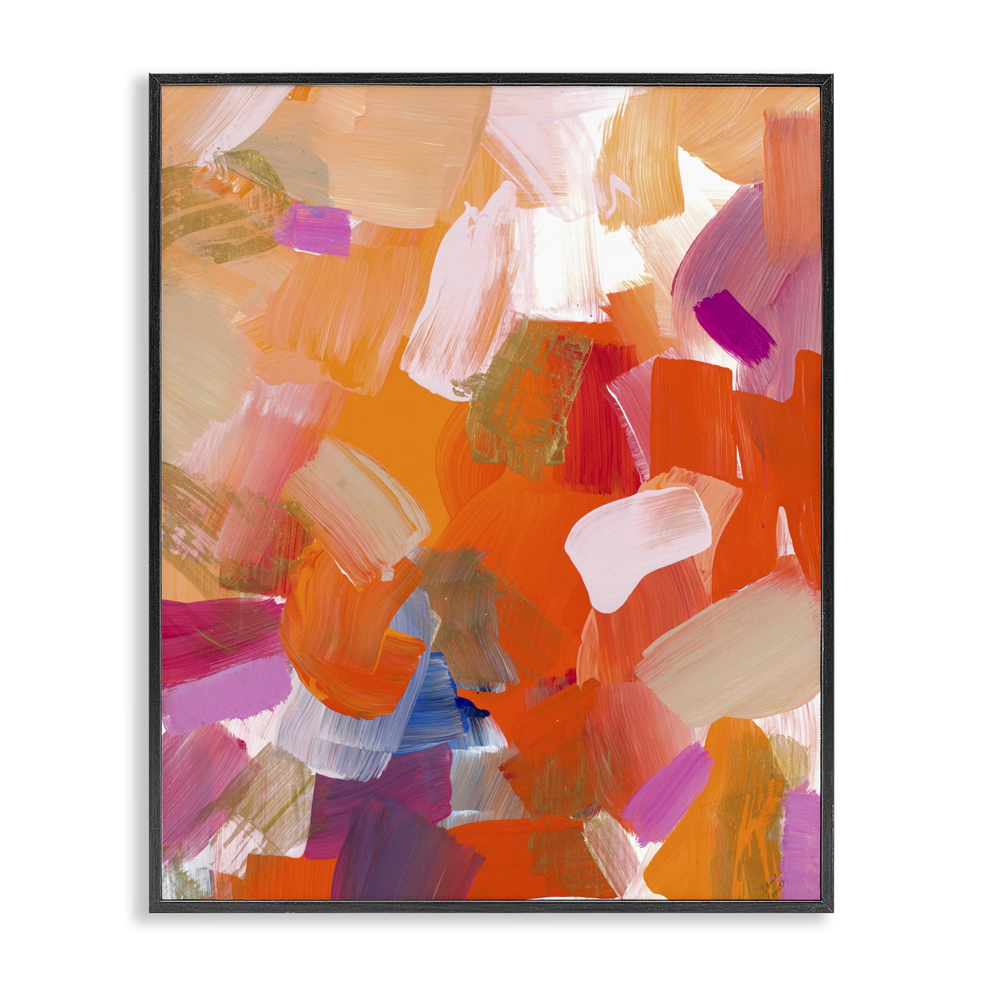 Stupell Industries Confetti Petals Abstraction Black Framed Giclee Art, design by Lanie Loreth